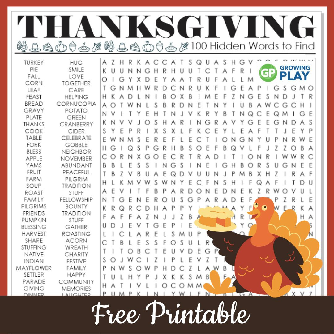 Thanksgiving Word Search Hard Printable Free Puzzles - Growing regarding Free Printable Thanksgiving Word Search Hard