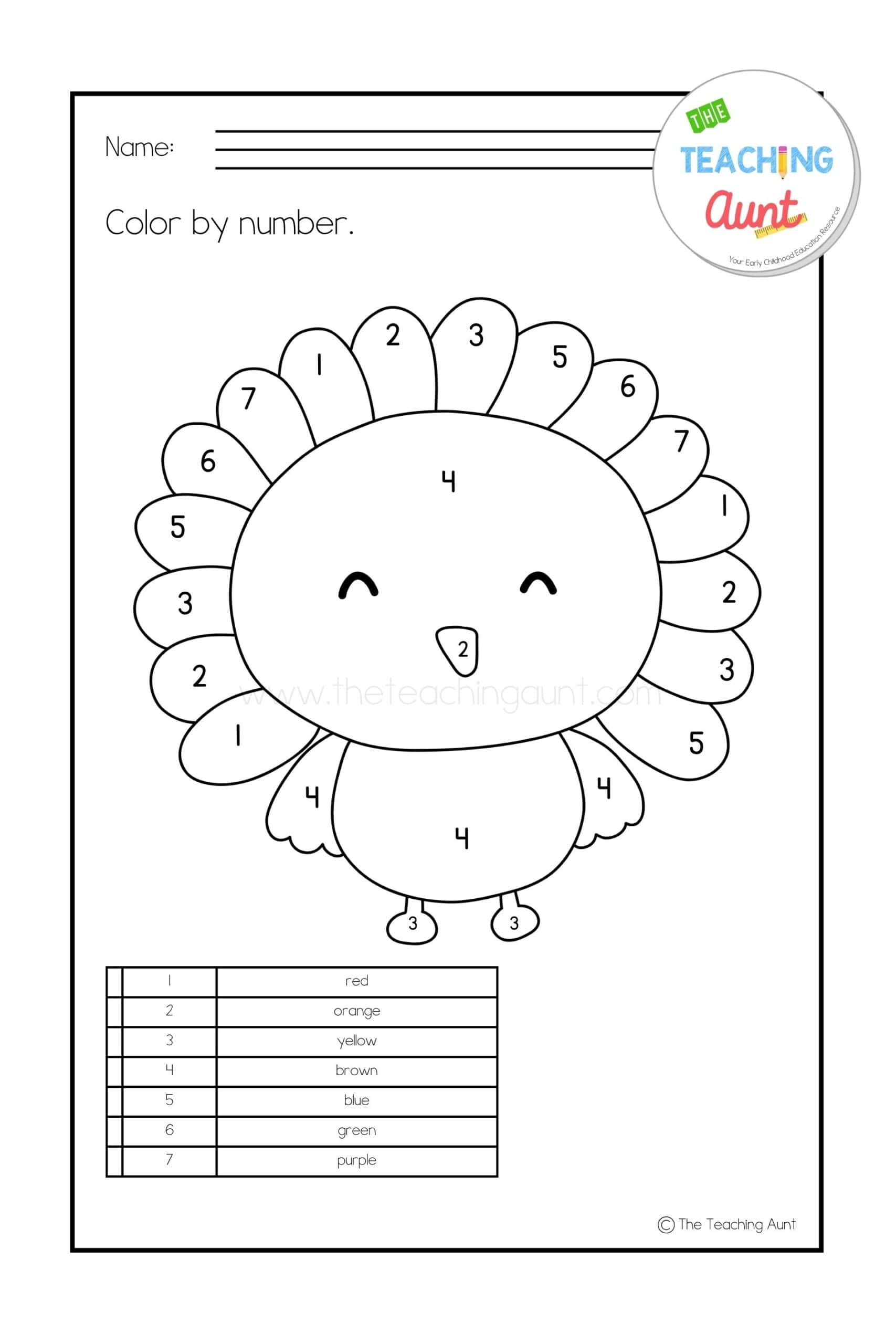 Thanksgiving Worksheets For Preschool - The Teaching Aunt within Thanksgiving Theme Preschool Worksheets