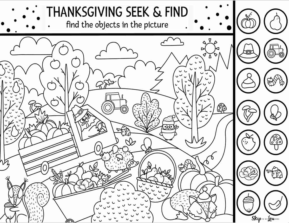 Thanksgiving Worksheets | Skip To My Lou with regard to Thanksgiving Search And Find Printable