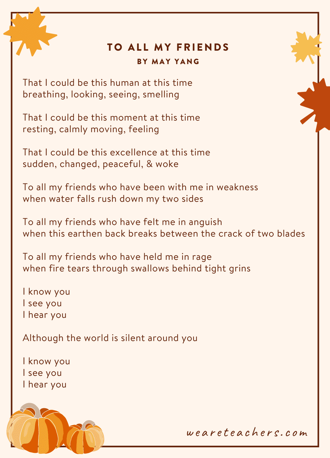 The Best Thanksgiving Poems For Kids Of All Ages And Reading Levels for Thanksgiving Friend Poem