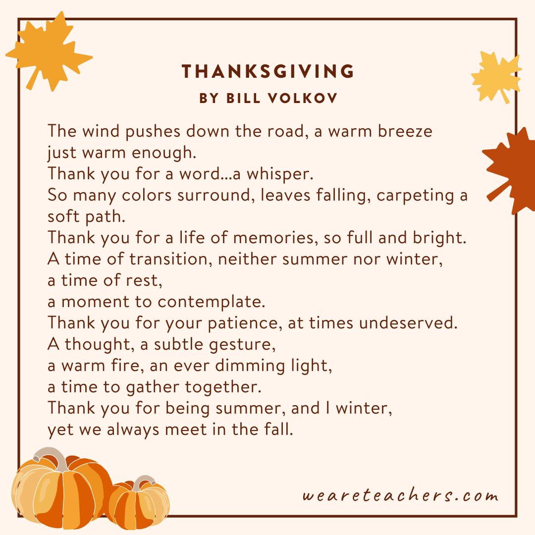 The Best Thanksgiving Poems For Kids Of All Ages And Reading Levels throughout Inspirational Thanksgiving Poems