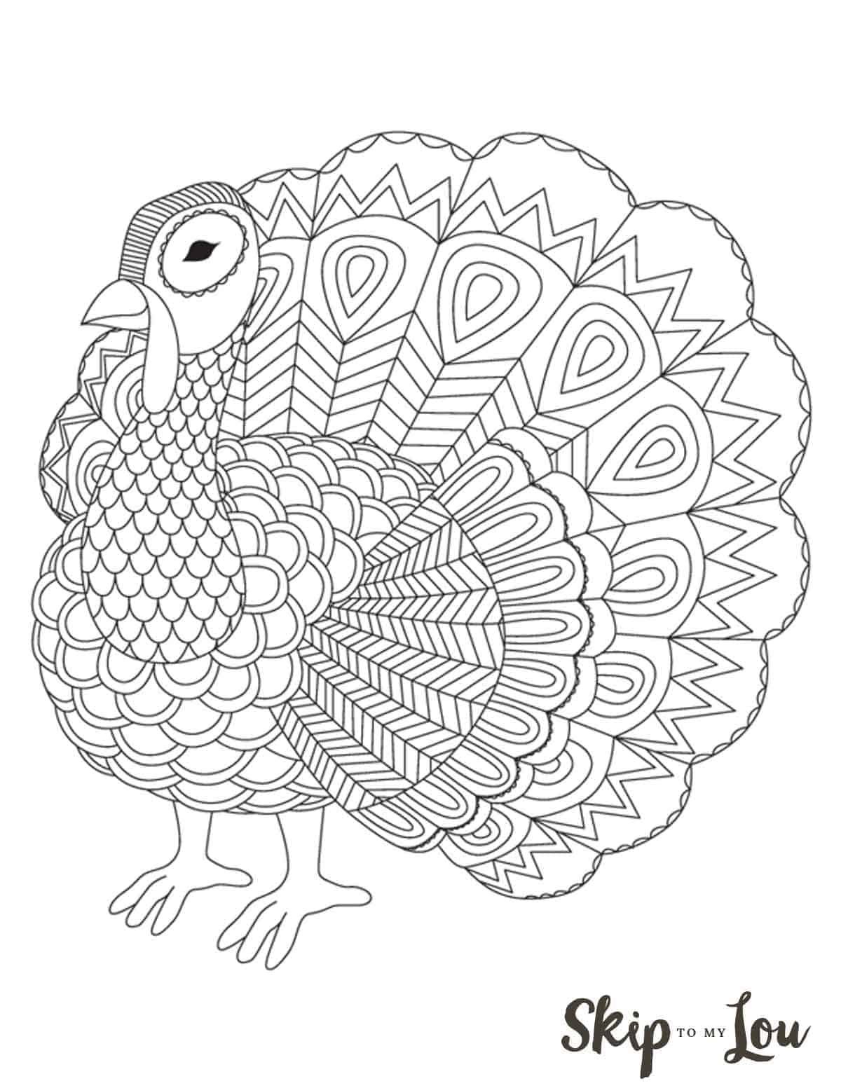 The Cutest Free Turkey Coloring Pages | Skip To My Lou in Free Thanksgiving Turkey Printables