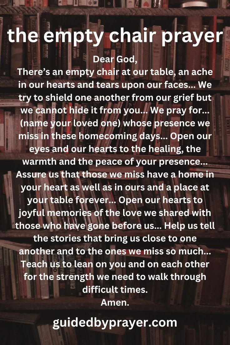 The Empty Chair Prayer inside Empty Chair Thanksgiving Poem