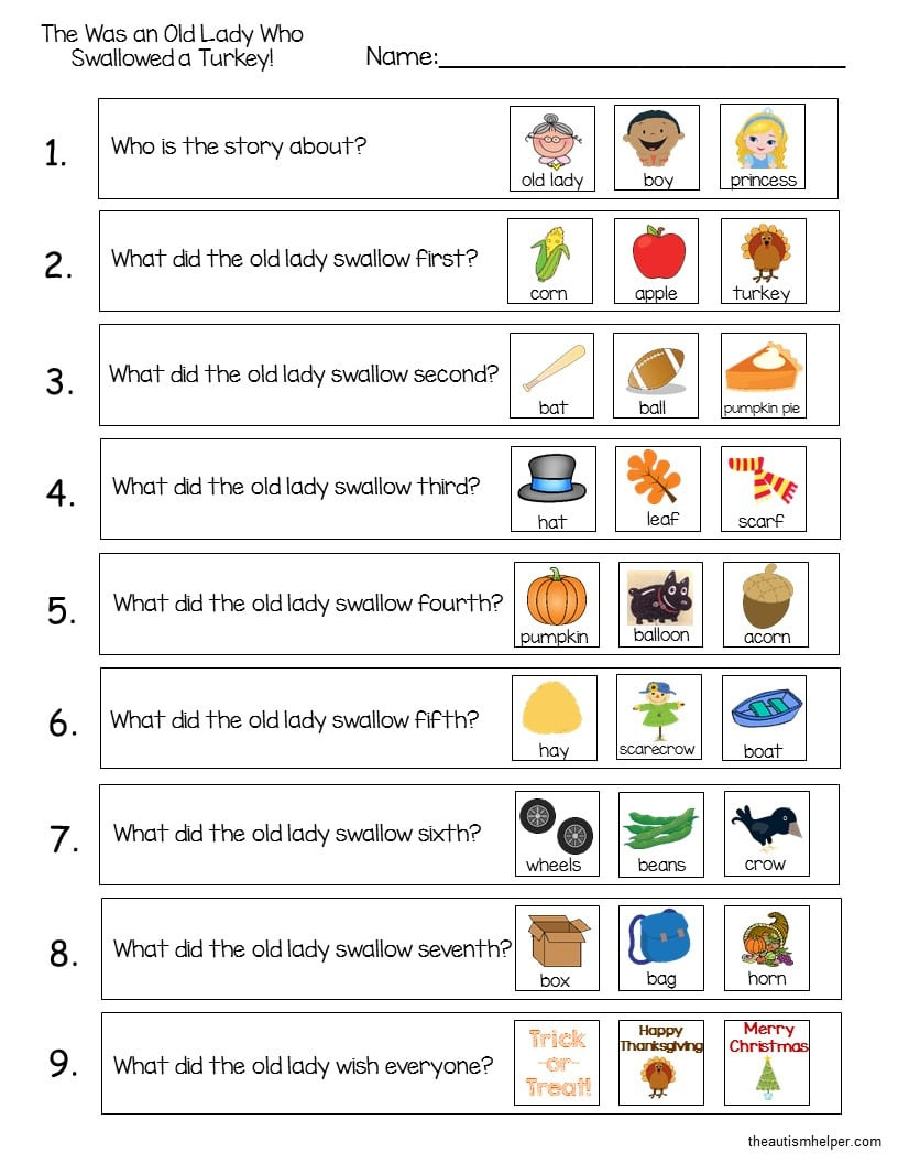 There Was An Old Lady Who Swallowed A Turkey!&amp;quot; With Freebies - The for There Was An Old Lady Who Swallowed A Turkey Printable