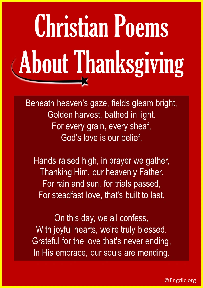 Top 10 Thanksgiving Poems For Church &amp;amp; Christians - Engdic with regard to Religious Thanksgiving Poems