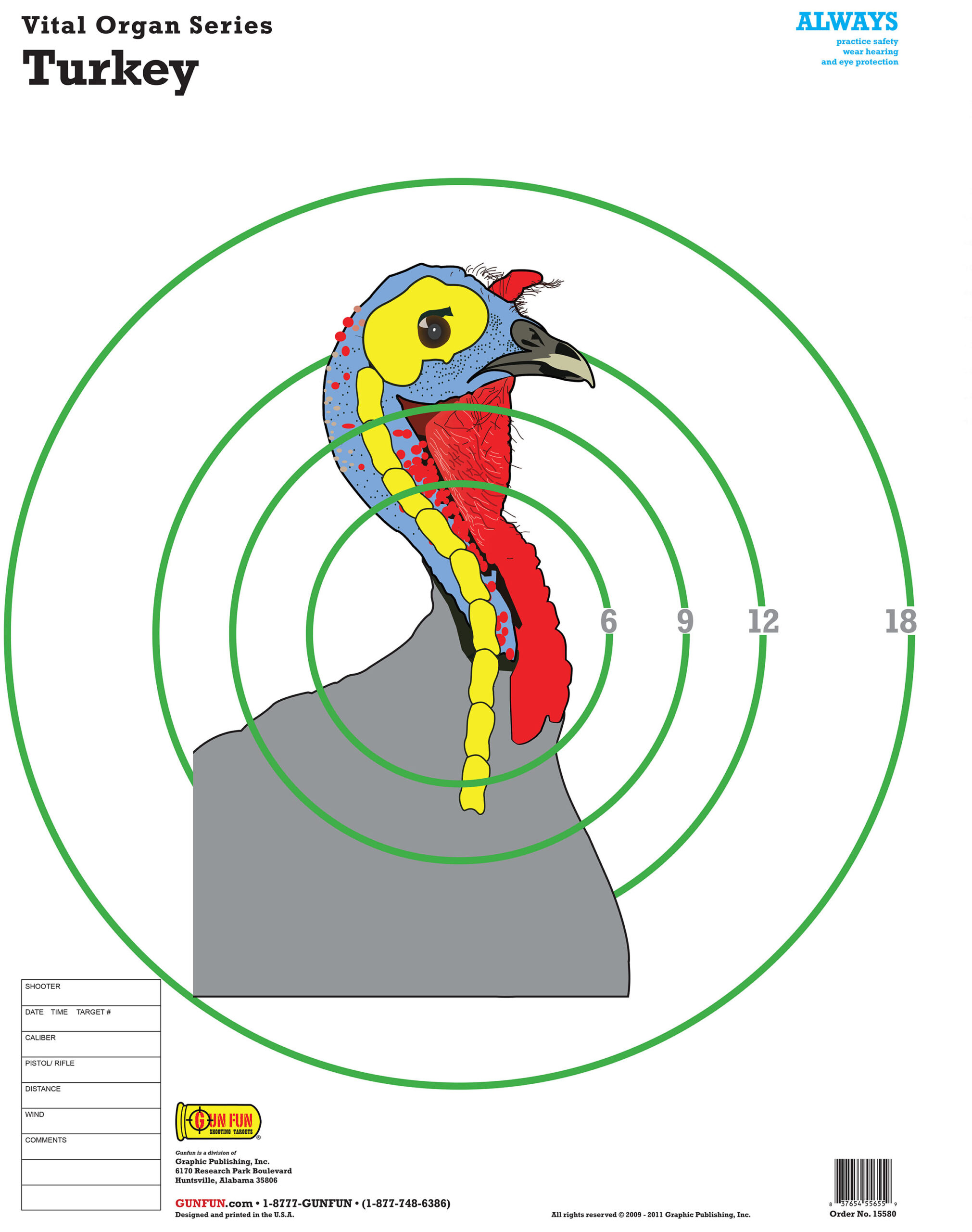 Turkey (15580) | Gunfun Shooting Targets, Inc. throughout Printable Turkey Head Target