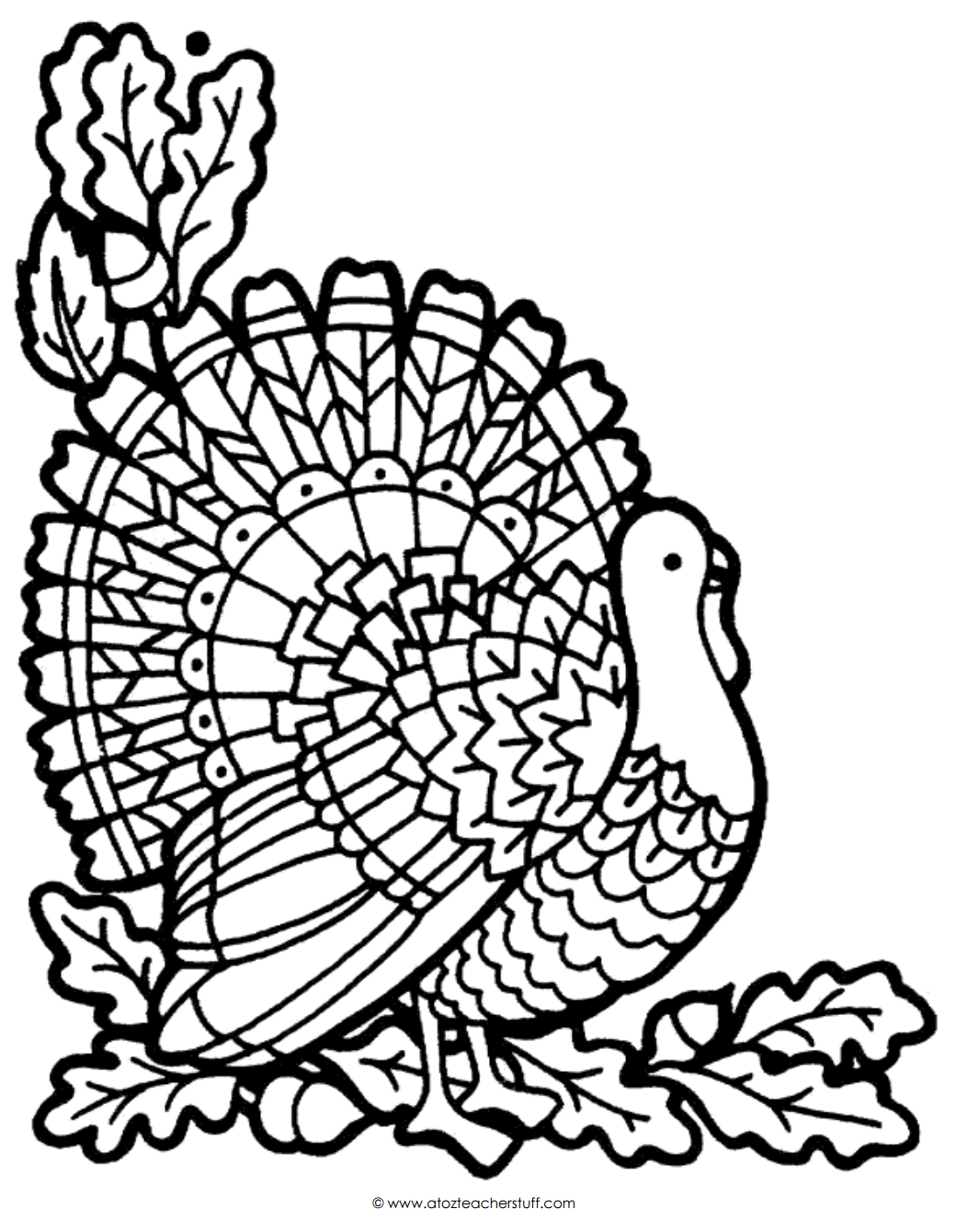 Turkey Coloring Page | A To Z Teacher Stuff Printable Pages And in Picture Of Turkey To Color Printable