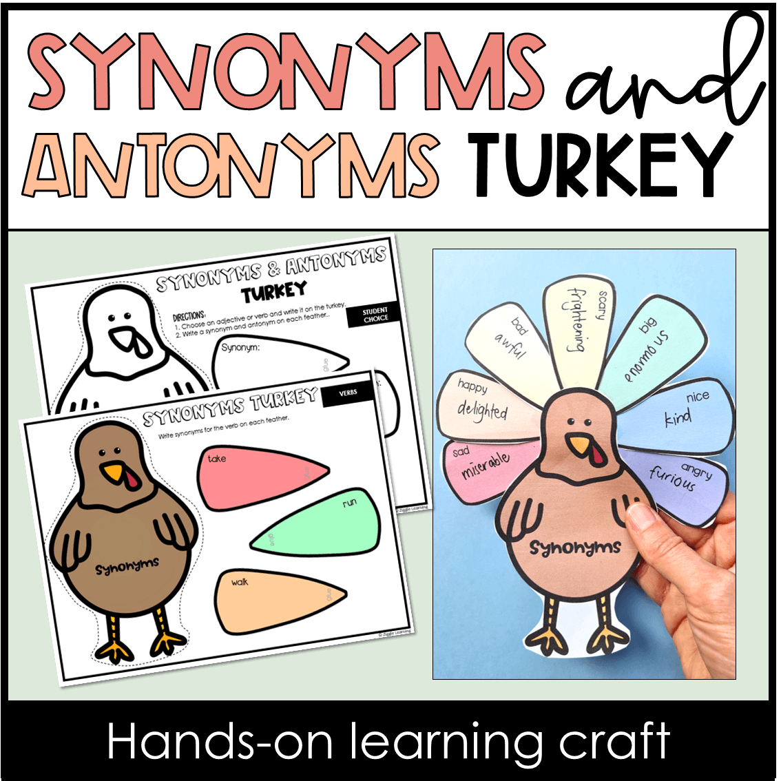 Turkey Craft Synonyms And Antonyms Fall Thanksgiving pertaining to Thanksgiving Synonyms and Antonyms Worksheet