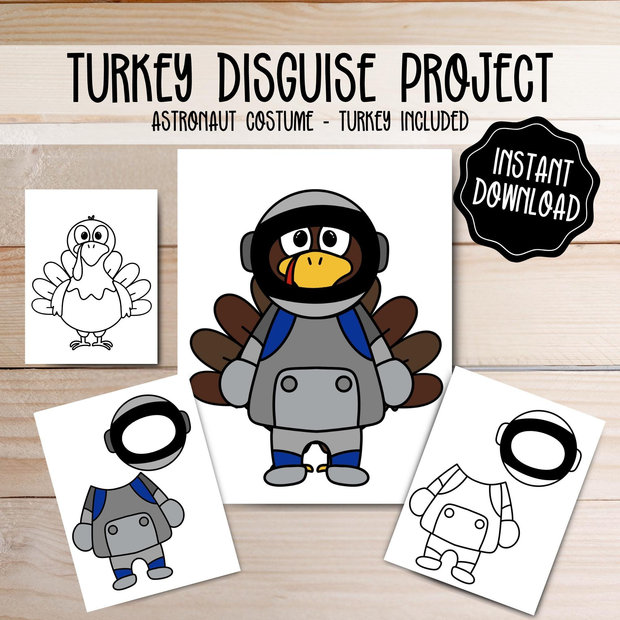 Turkey Disguise Printable - Astronaut Costume - Thanksgiving within Astronaut Turkey Disguise Printable