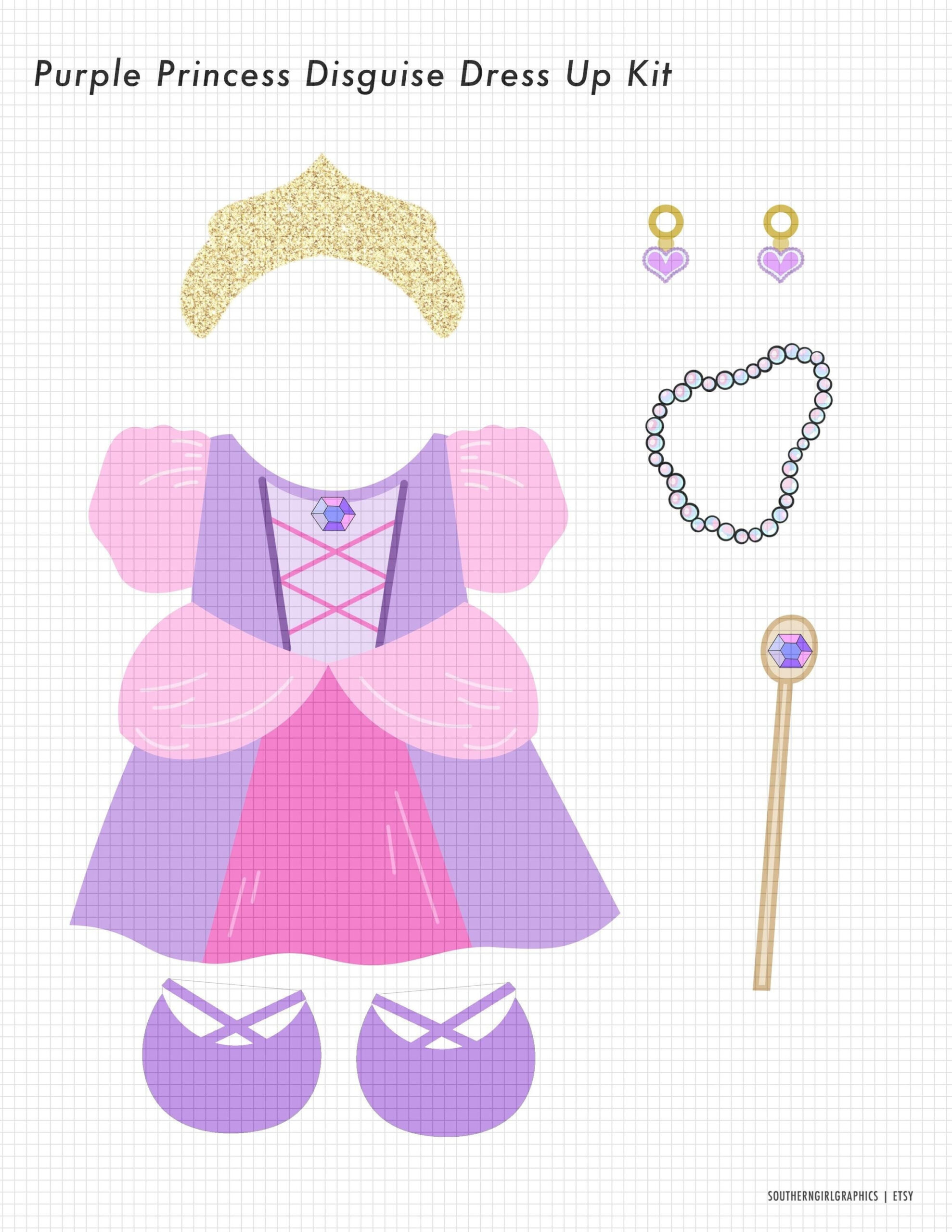 Turkey Disguise Printable - Purple, Princess Dress, Purple Princess,  Princess Clip Art, Princess Clothes, Tutu, Purple, Ballet Slippers for Princess Turkey Disguise Printable