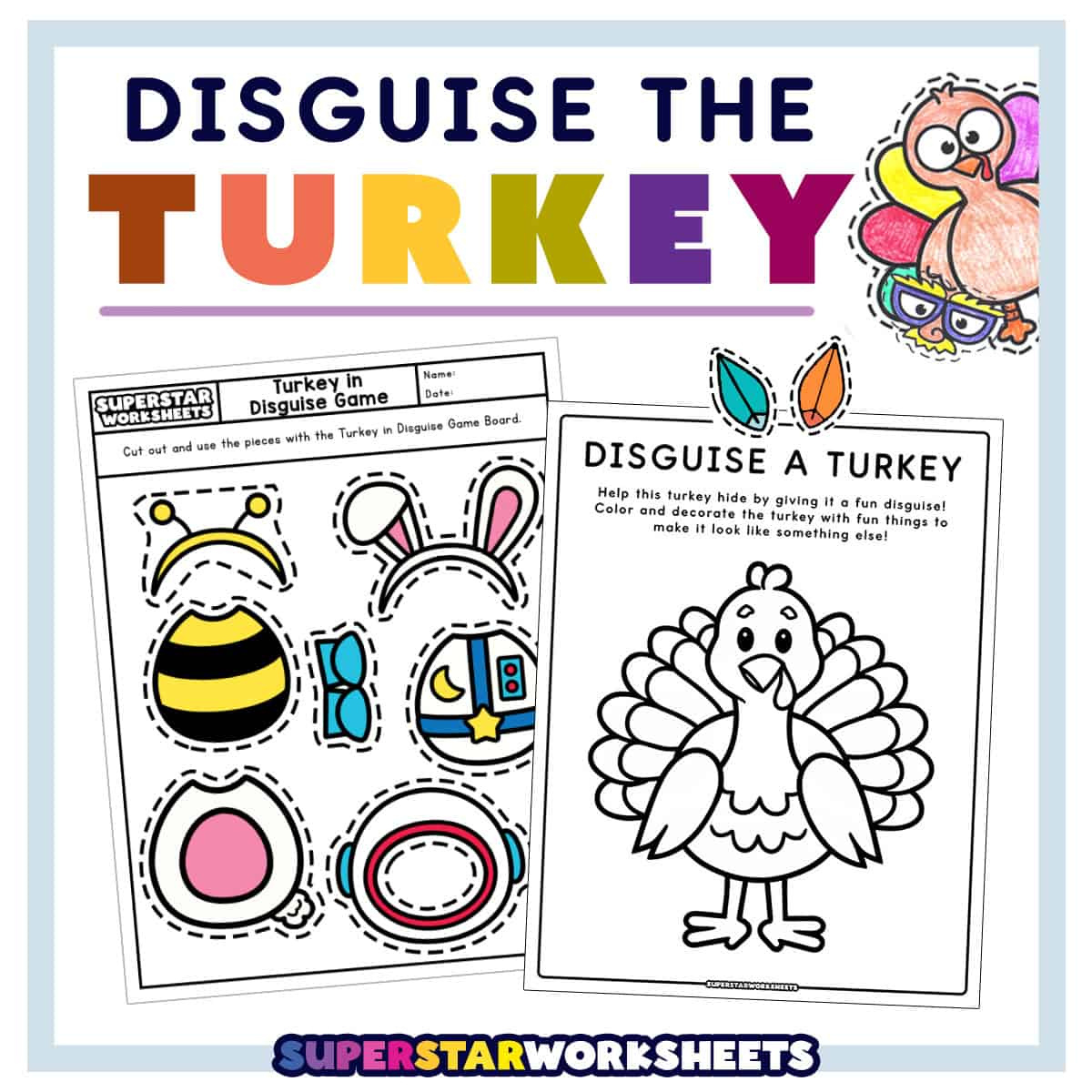 Turkey Disguise Project - Superstar Worksheets for Decorate a Turkey Printable