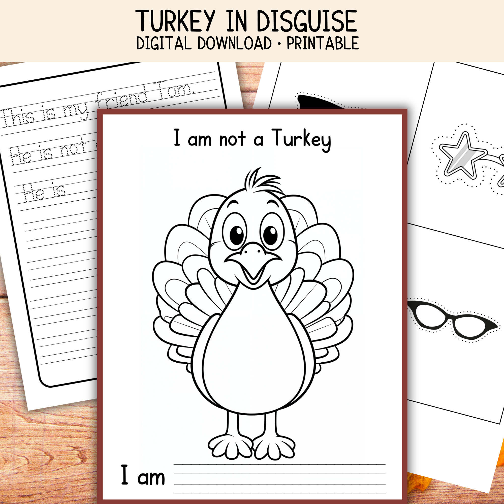 Turkey In Disguise | Turkey Craft Printable | Thanksgiving intended for I Am Not A Turkey I Am A Printable