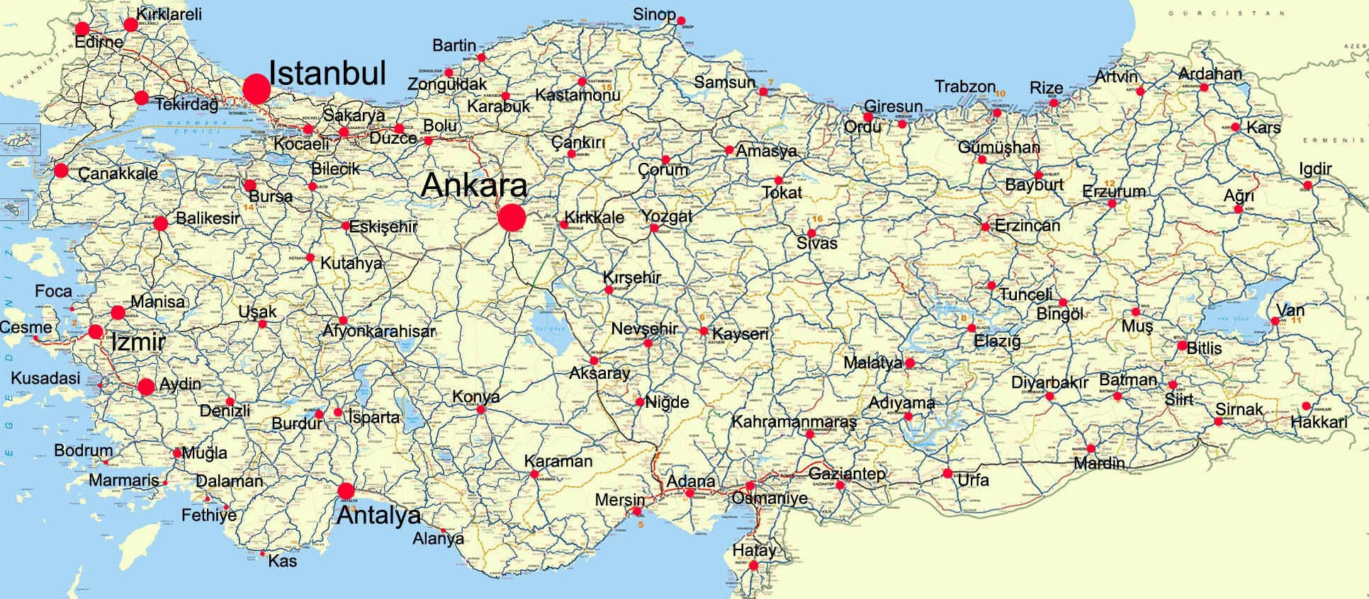 Turkey Maps | Printable Maps Of Turkey For Download intended for Printable Map of Turkey