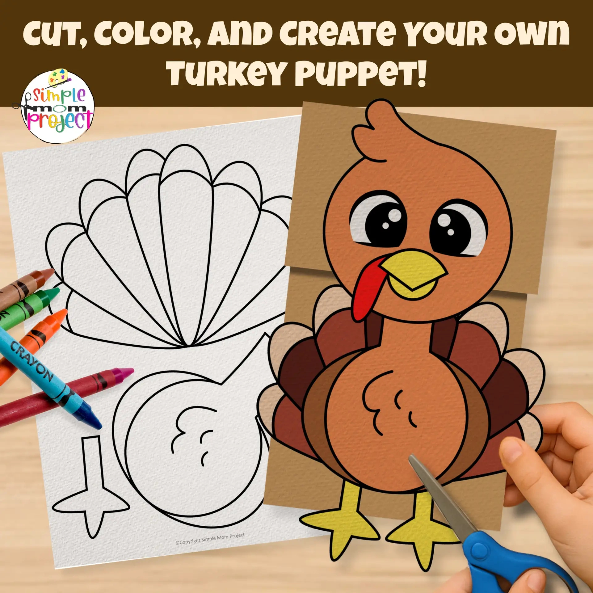 Turkey Paper Bag Puppet – Printable Craft Template For Kids regarding Turkey Paper Bag Puppet Printable