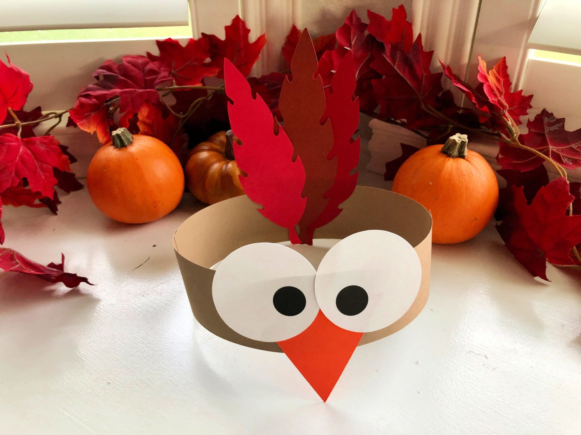 Turkey Paper Headbands - Sew Woodsy inside Thanksgiving Turkey Headband Printable