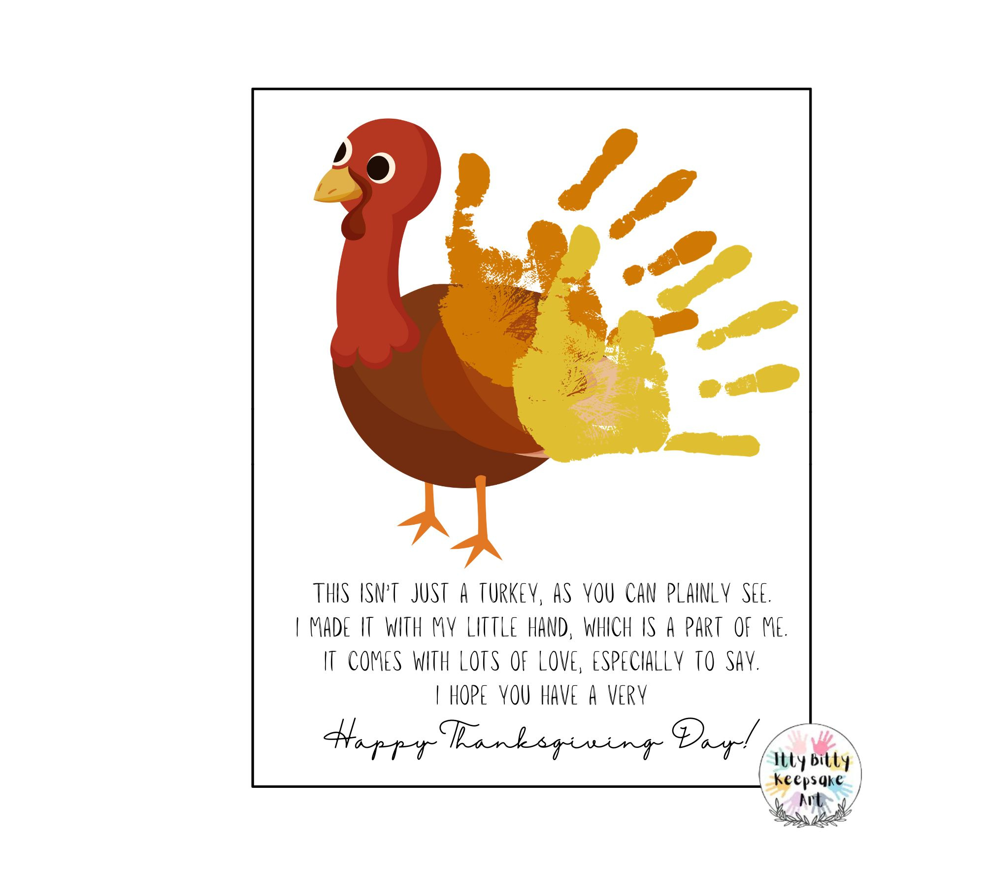 Turkey Poem Handprint Craft Art Printable Template / Autumn regarding This Isn&amp;#039;T Just A Turkey Poem Printable