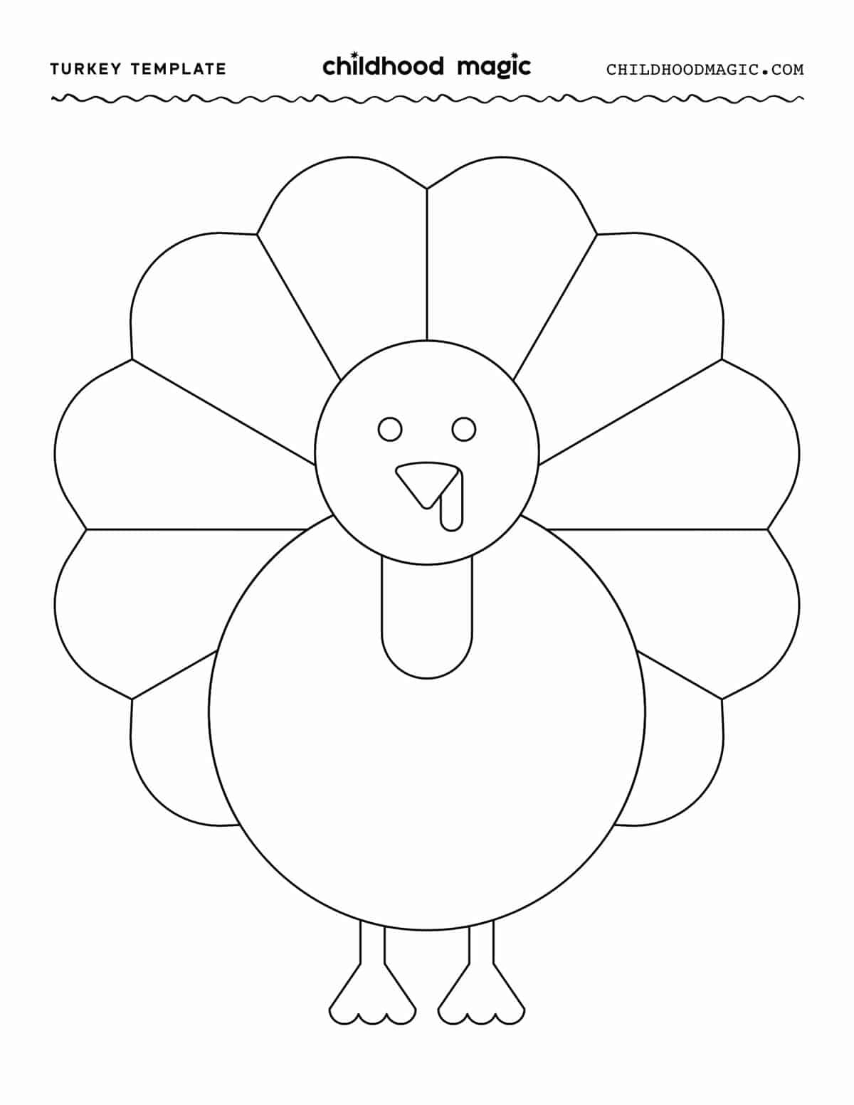 Turkey Template - Childhood Magic regarding Free Printable Template of a Turkey
