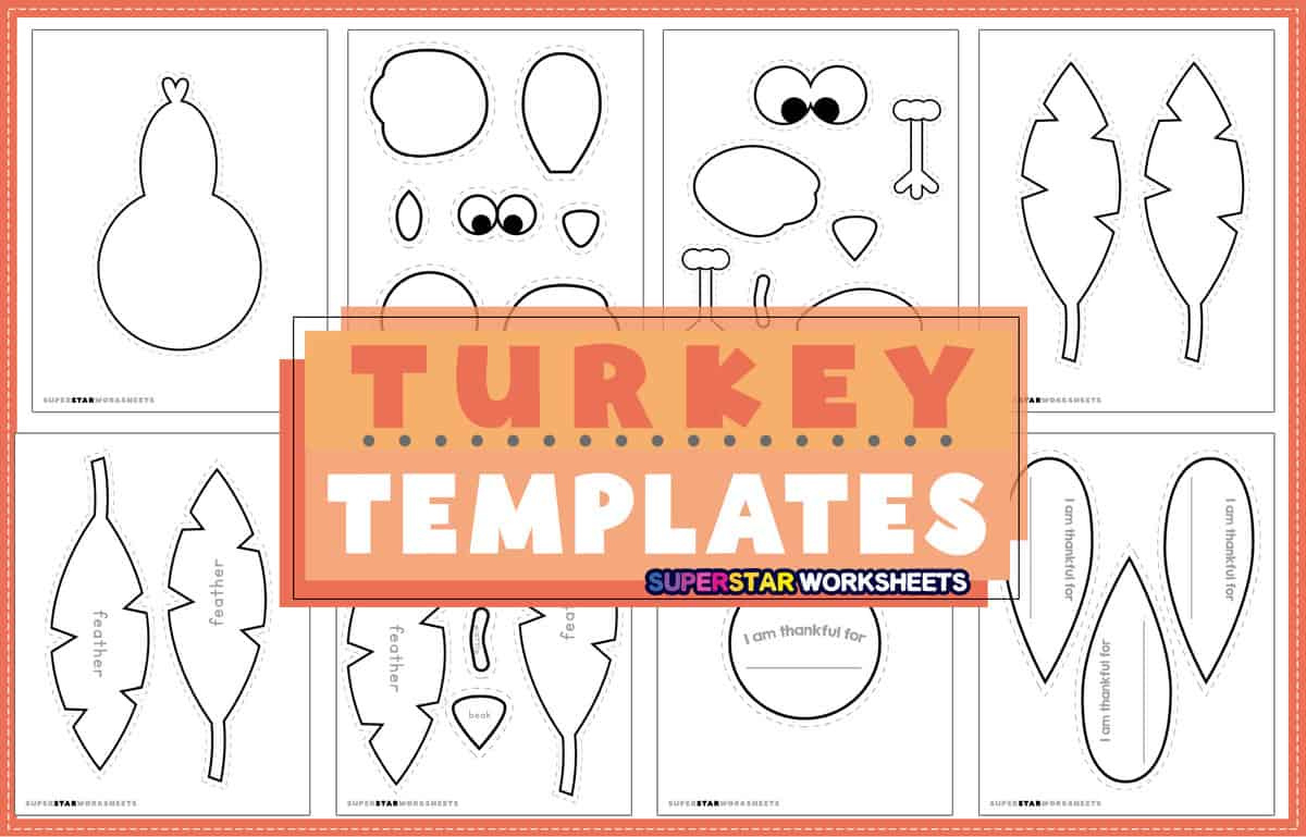 Turkey Templates (Free Printables) - Superstar Worksheets intended for Free Printable Turkey Feathers