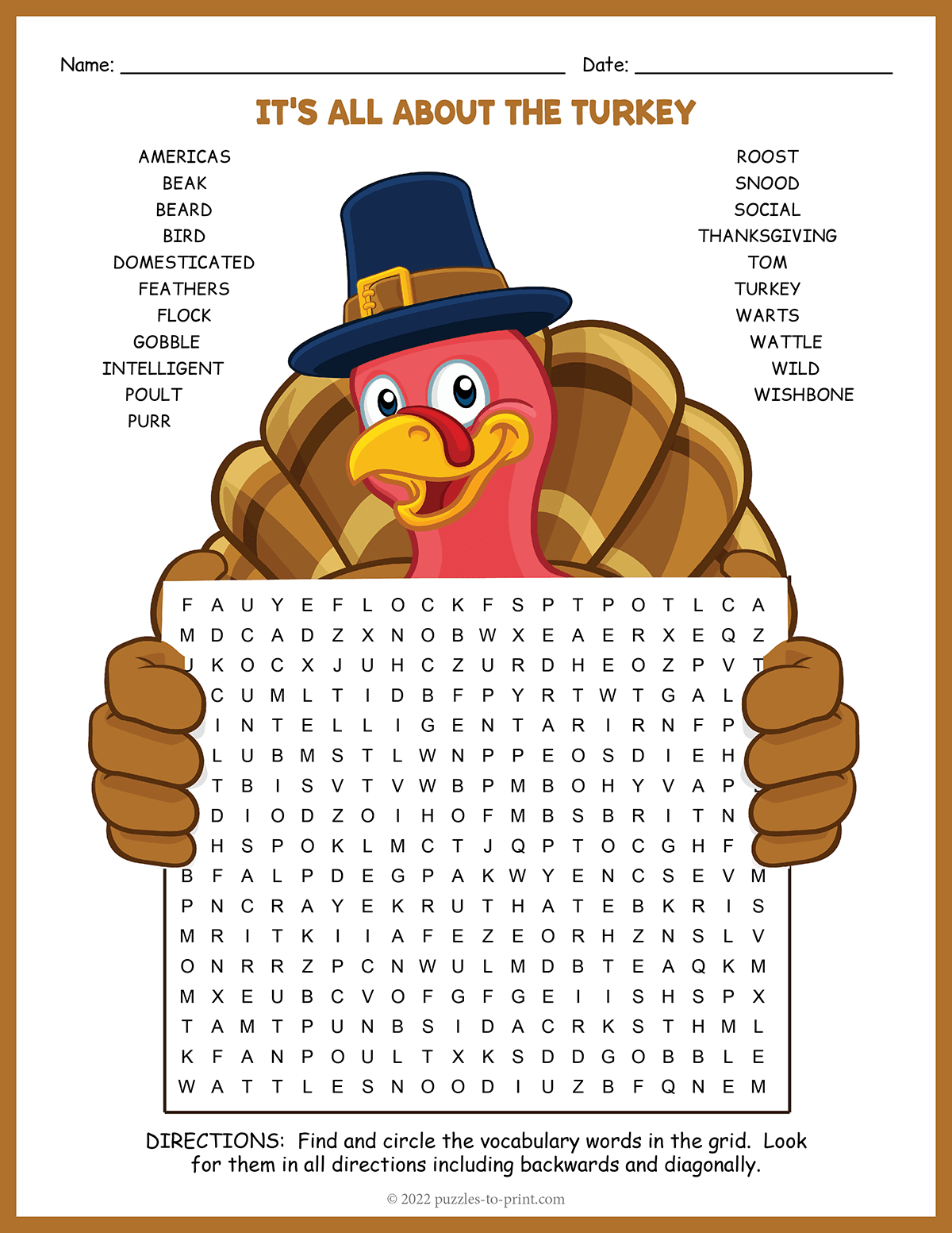 Turkey Word Search in Turkey Word Search Free Printable