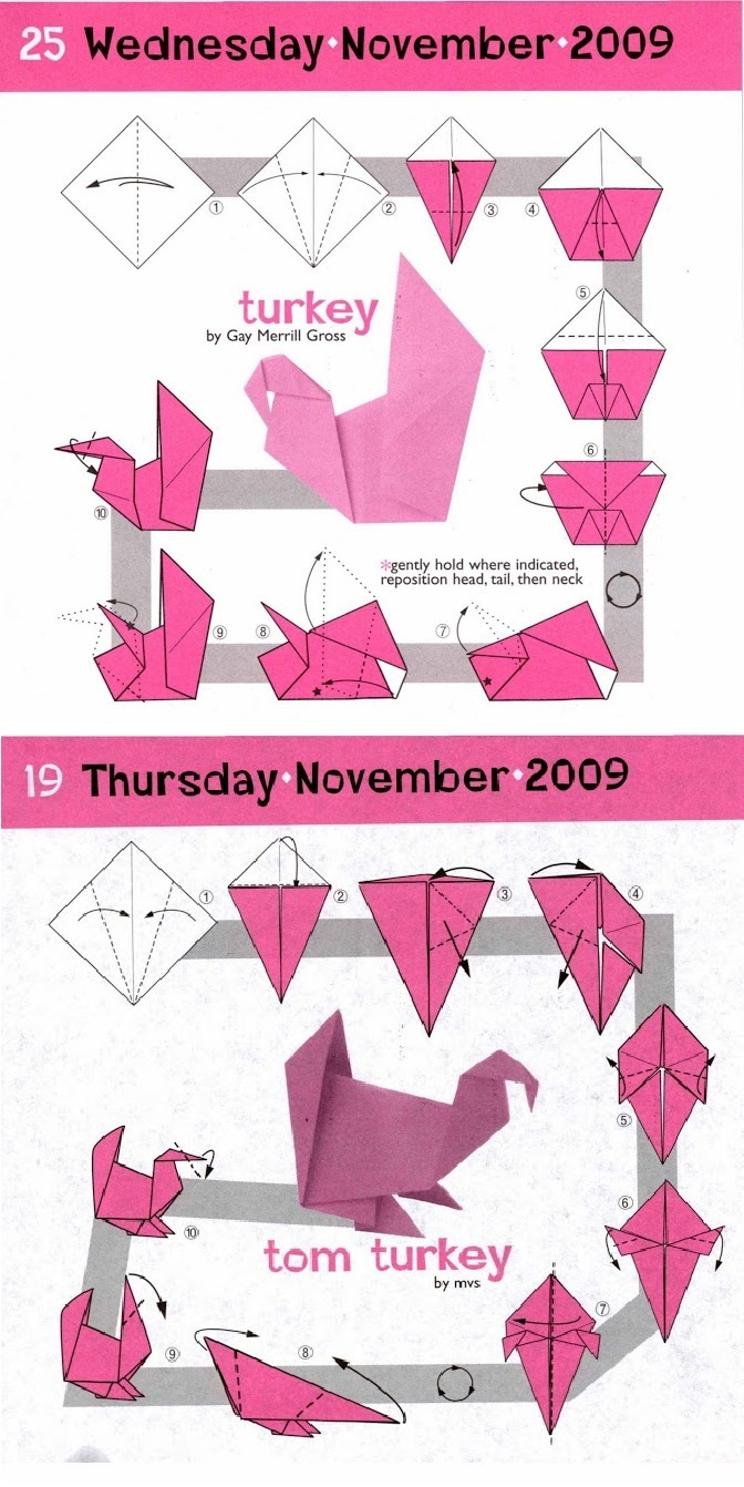 Turkeys for Origami Turkey Instructions Printable