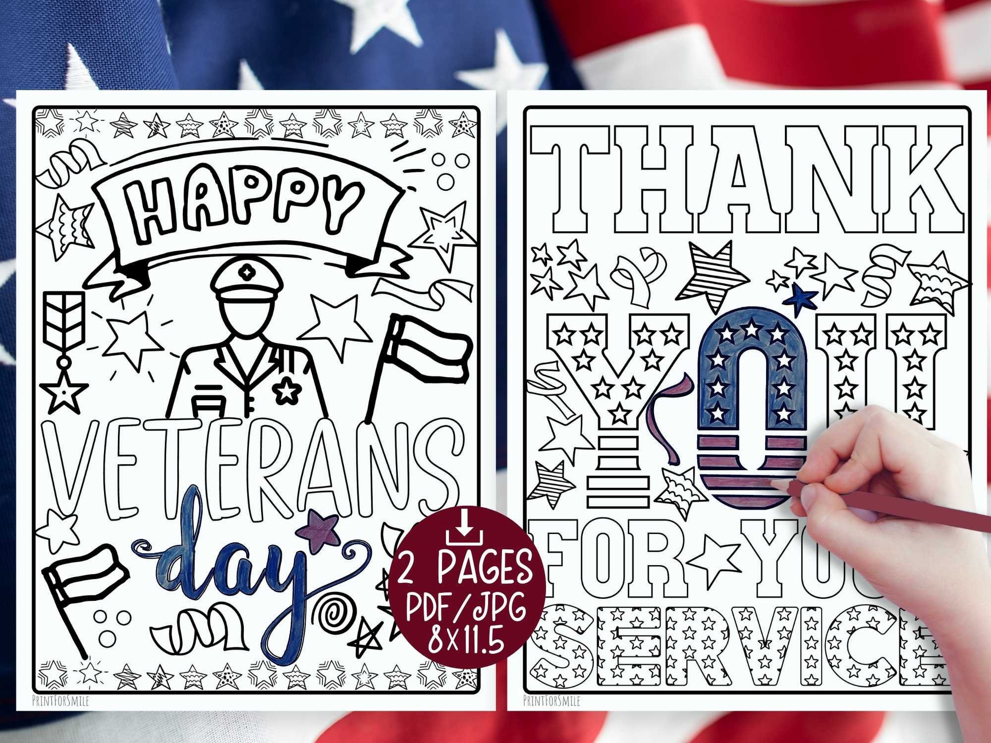 Veterans Day Ausmalseiten Zum Ausdrucken - Etsy.de inside Free Printable Veterans Day Pictures