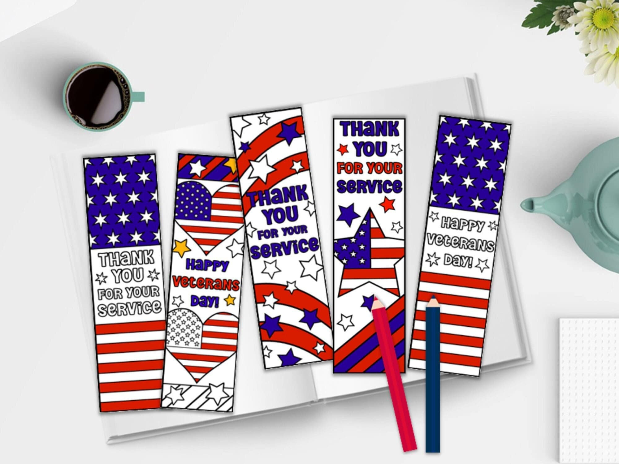 Veterans Day Coloring Bookmarks: Patriotic Kids Gift (Pdf Download throughout Veterans Day Bookmarks Printable