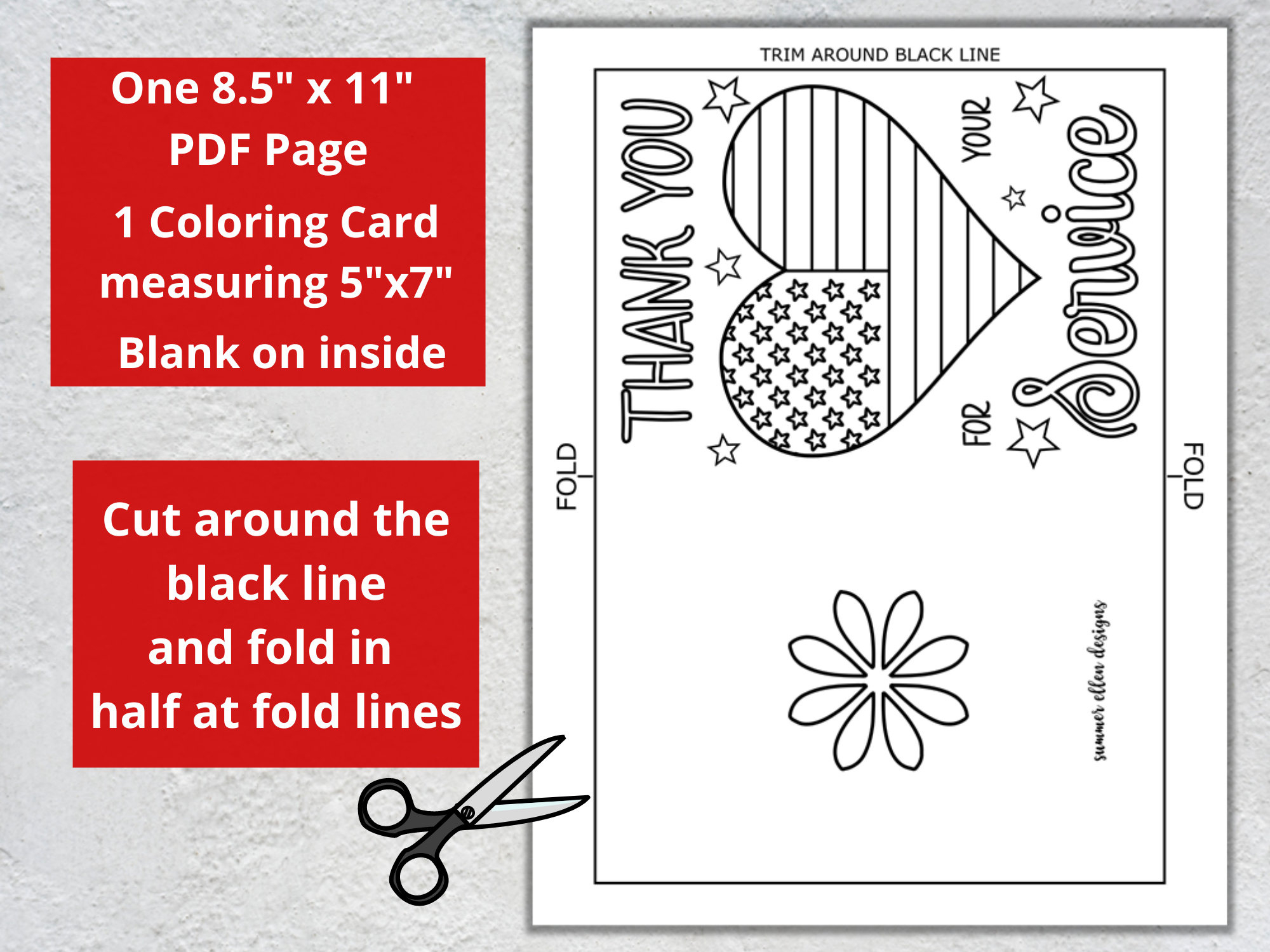 Veterans Day Coloring Card: Thank You Veteran - Kids Craft (Pdf for Veterans Day Cards Printable