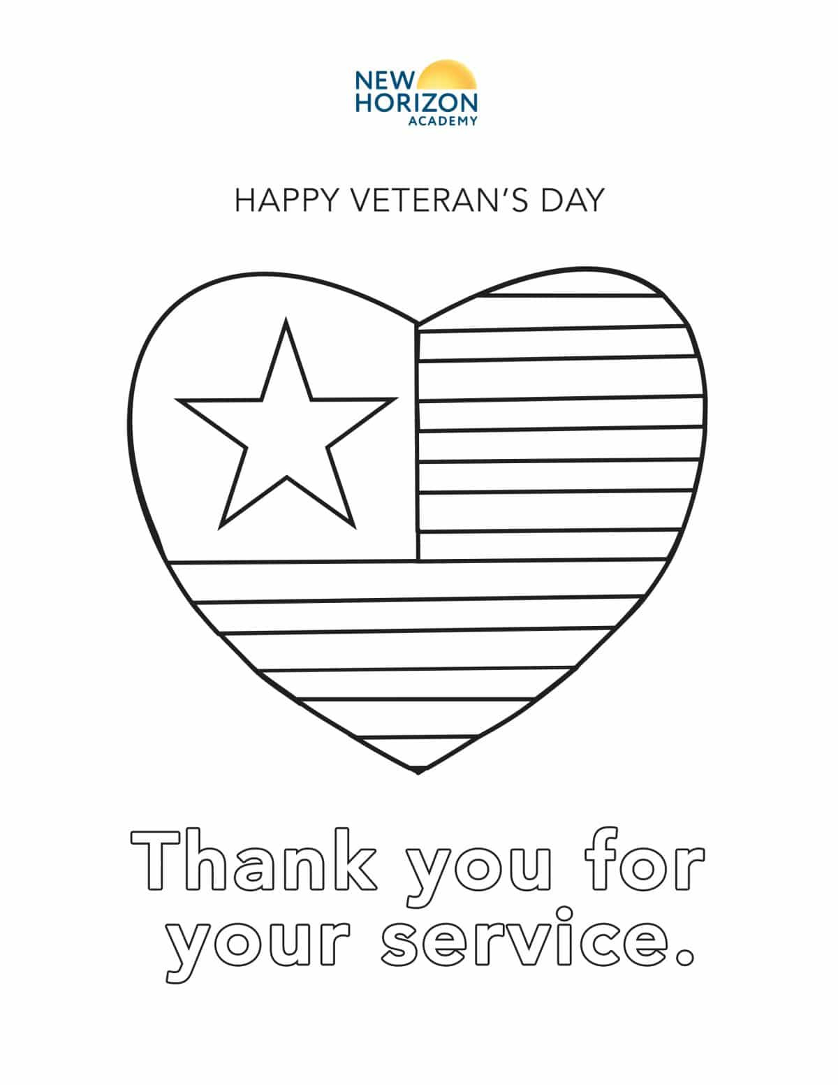 Veteran&amp;#039;S Day Coloring Sheet - New Horizon Academy regarding Happy Veterans Day Coloring Sheets