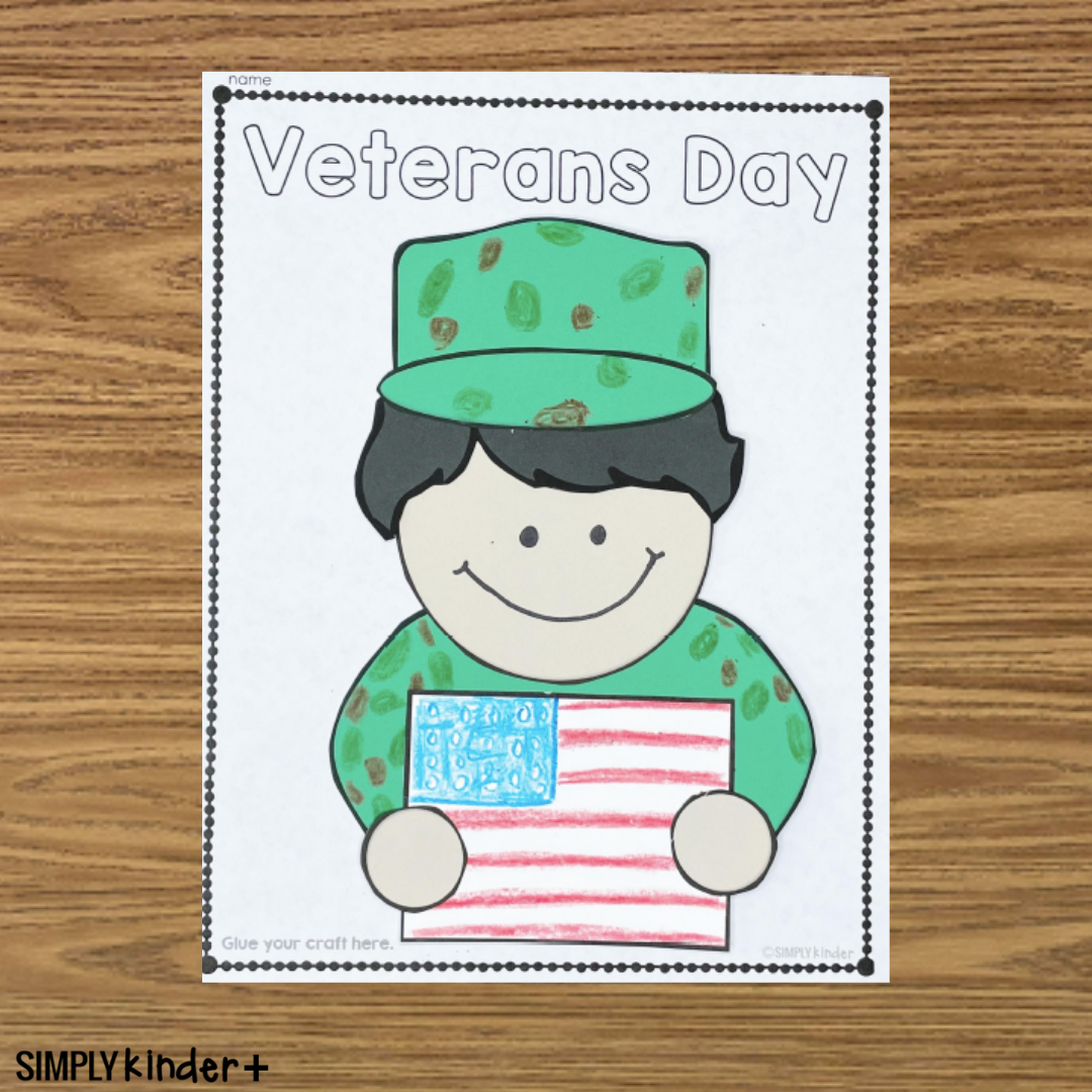 Veterans Day Craft - Simply Kinder + Printable Membership with Printable Veterans Day Crafts