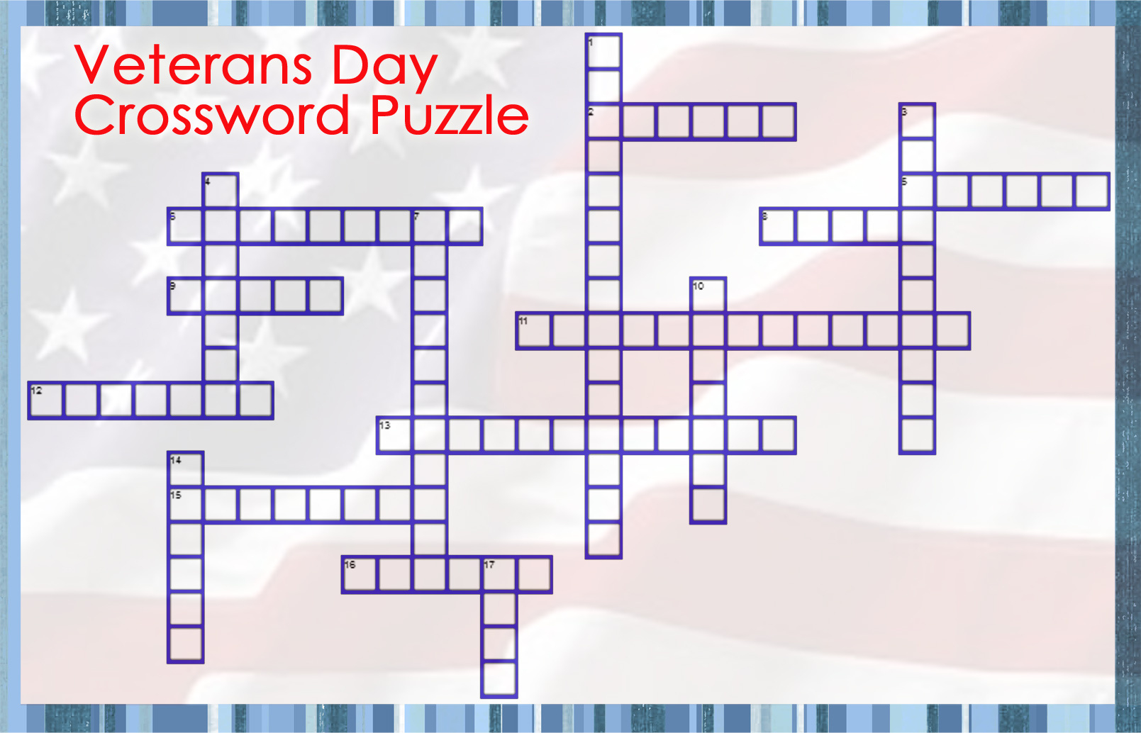 Veterans Day Crossword Puzzle - Home Grown Fun with regard to Veterans Day Crossword Puzzle Printable