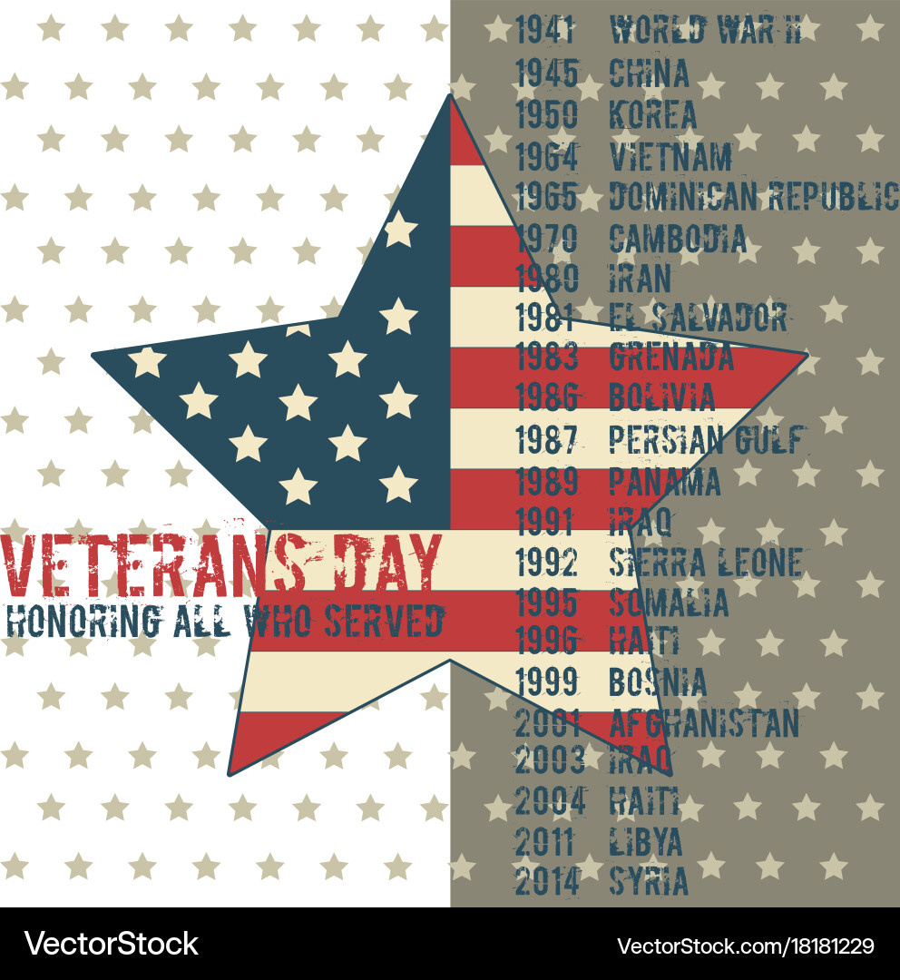Veterans Day Greeting Card Template Royalty Free Vector with regard to Printable Veterans Day Greeting Cards
