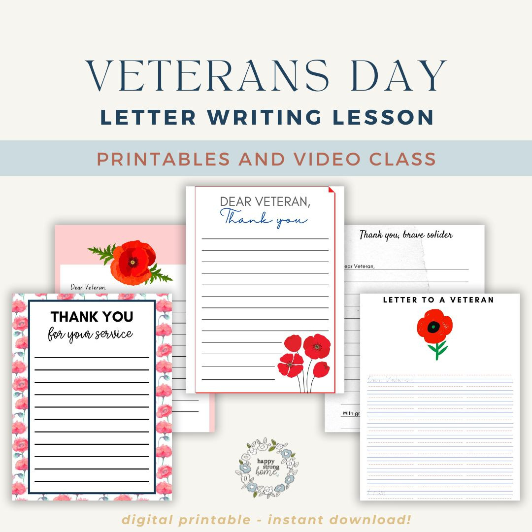 Veterans Day Letter Writing For Kids: 5 Simple Ideas + Free Video pertaining to Veterans Day Stationery Printables