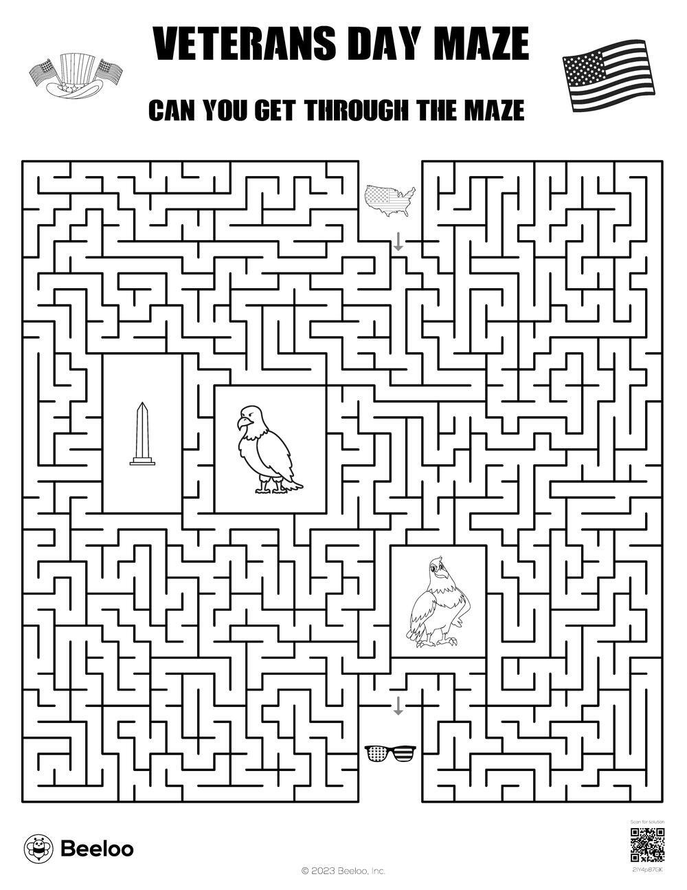 Veterans Day Maze • Beeloo Printable Crafts And Activities For Kids within Printable Veterans Day Activities