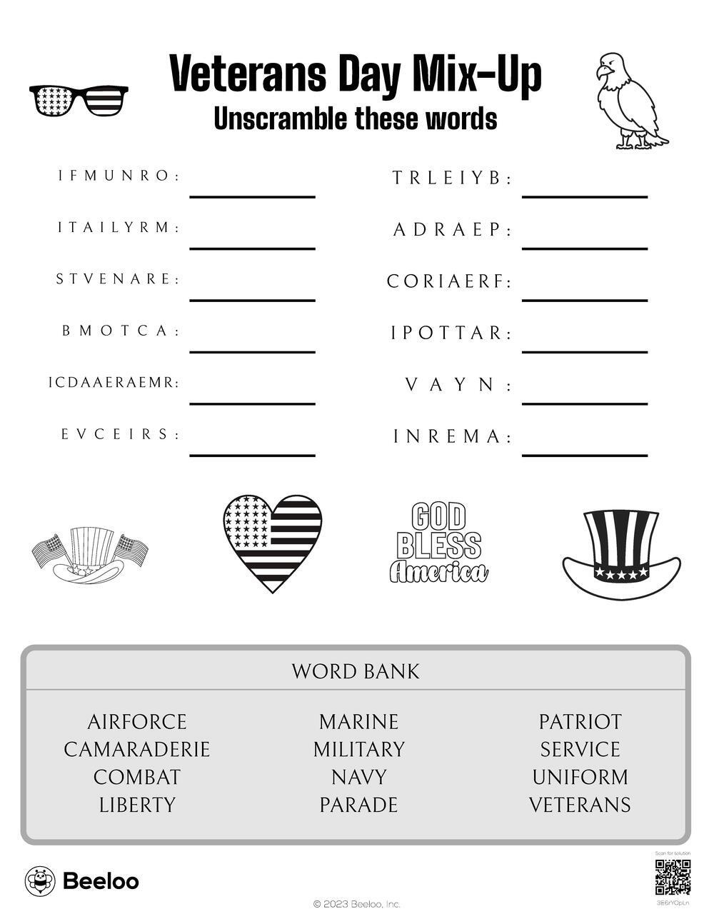 Veterans Day Mix-Up • Beeloo Printable Crafts And Activities For Kids pertaining to Veterans Day Crafts For Elementary Students Printable