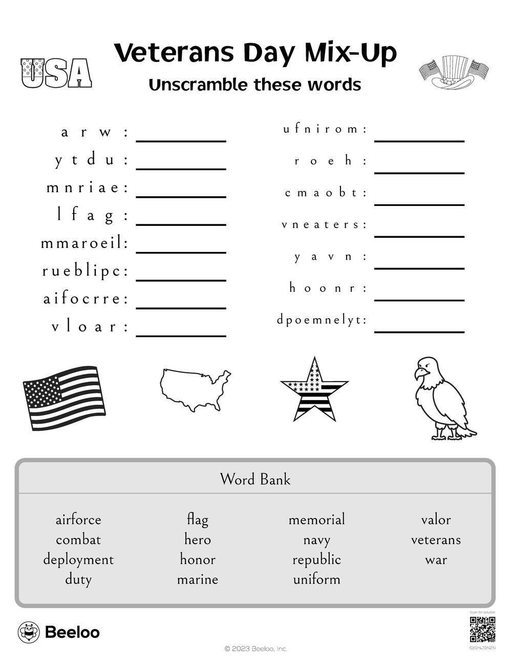 Veterans Day Mix-Up • Beeloo Printable Crafts And Activities For Kids with regard to Free Printable Veterans Day Worksheets For Kindergarten