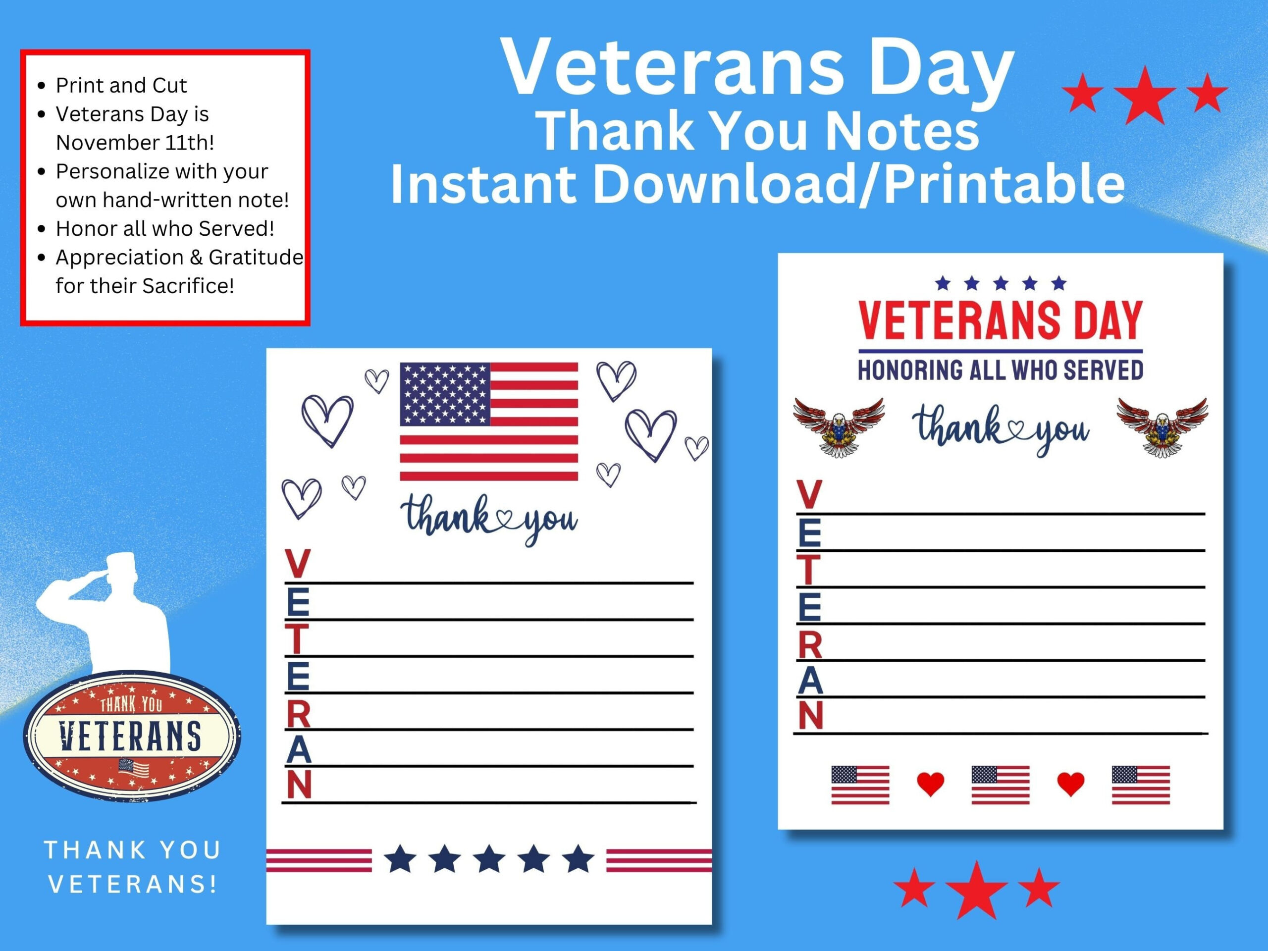 Veterans Day Thank You Notes, Personalized Message, Acrostic Poem with regard to Veterans Day Acrostic Poem Template