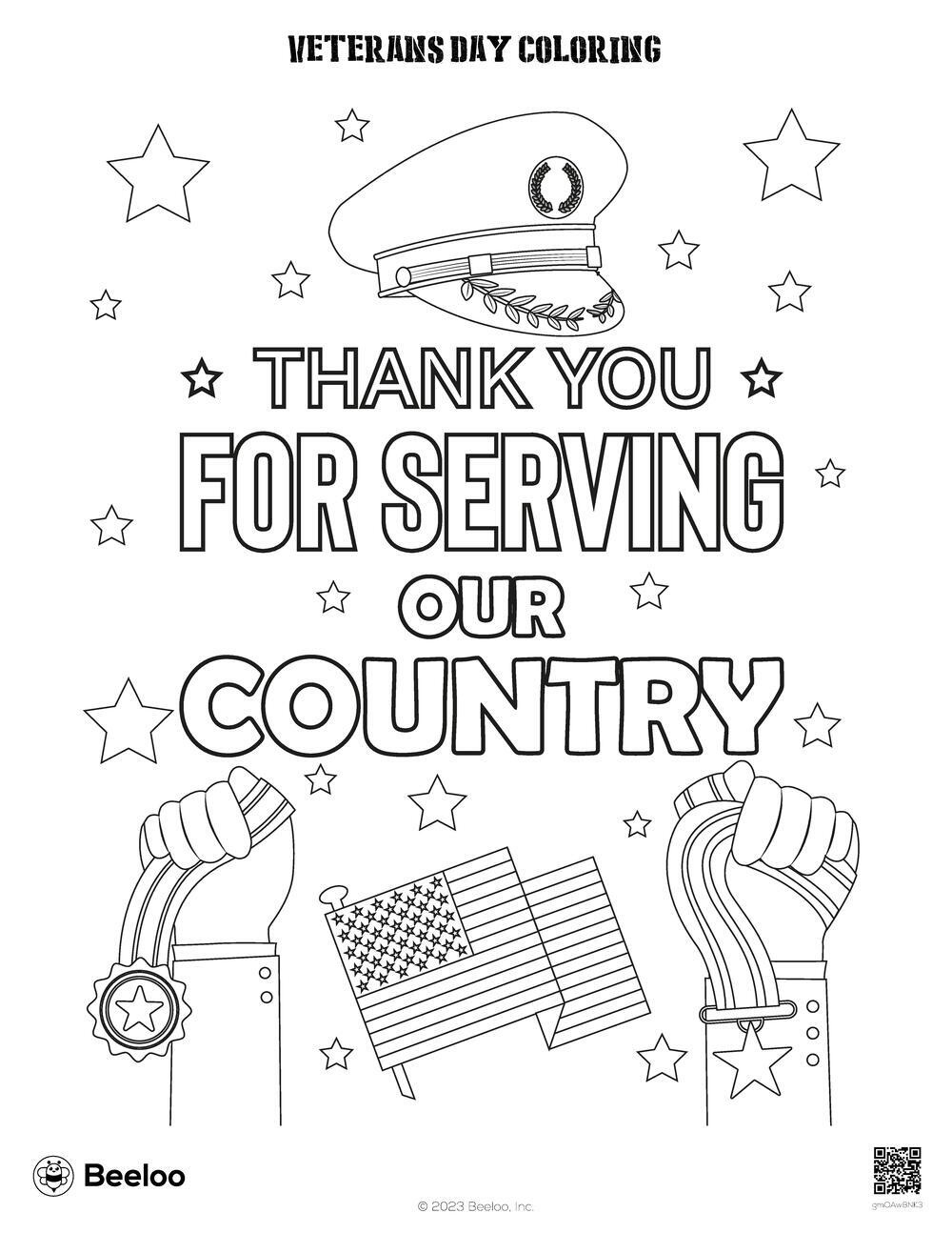 Veterans Day-Themed Coloring Pages • Beeloo Printable Crafts And for Free Coloring Sheets For Veterans Day