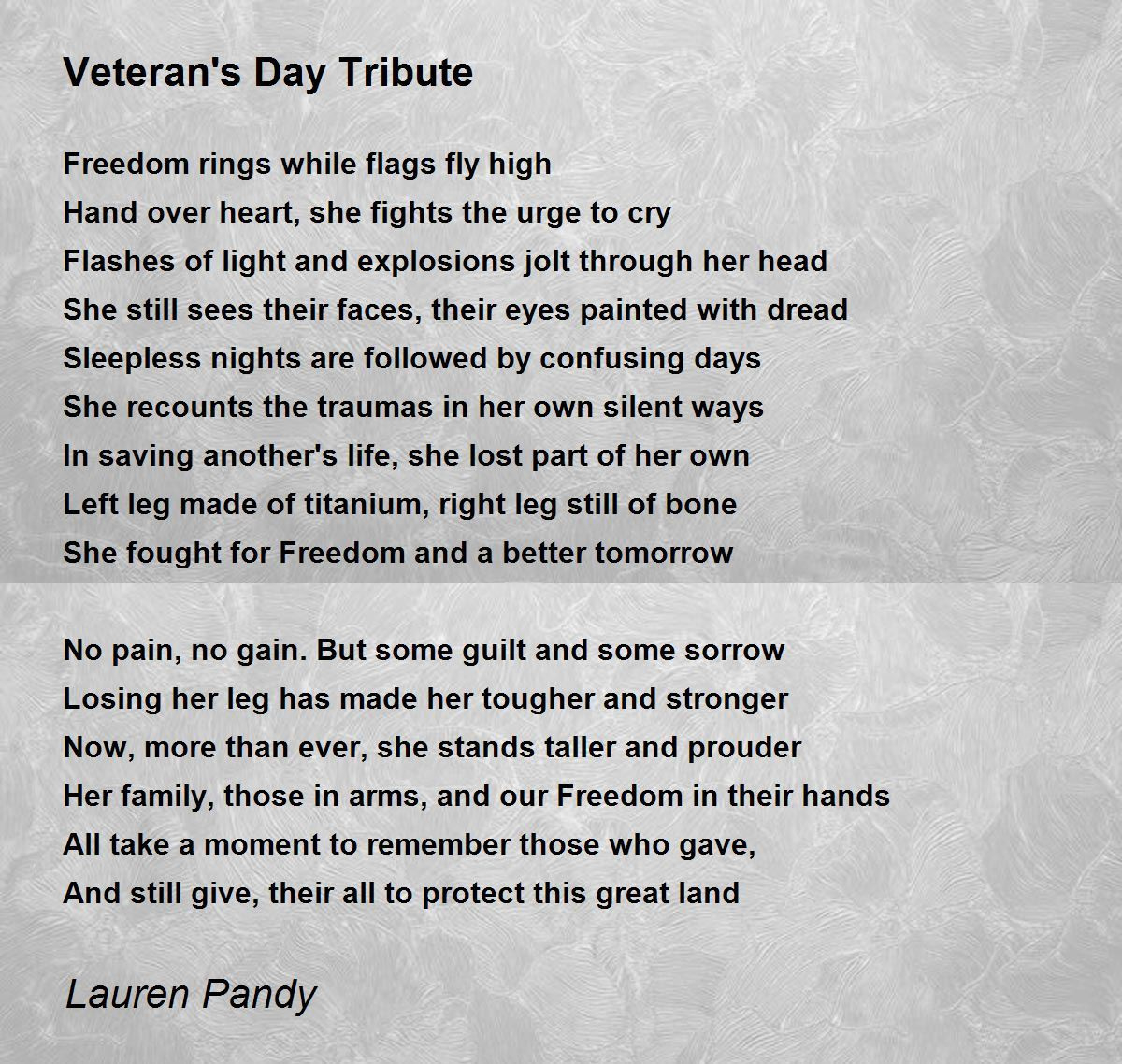 Veteran&amp;#039;S Day Tribute - Veteran&amp;#039;S Day Tribute Poemlauren Pandy regarding A Poem About Veterans Day