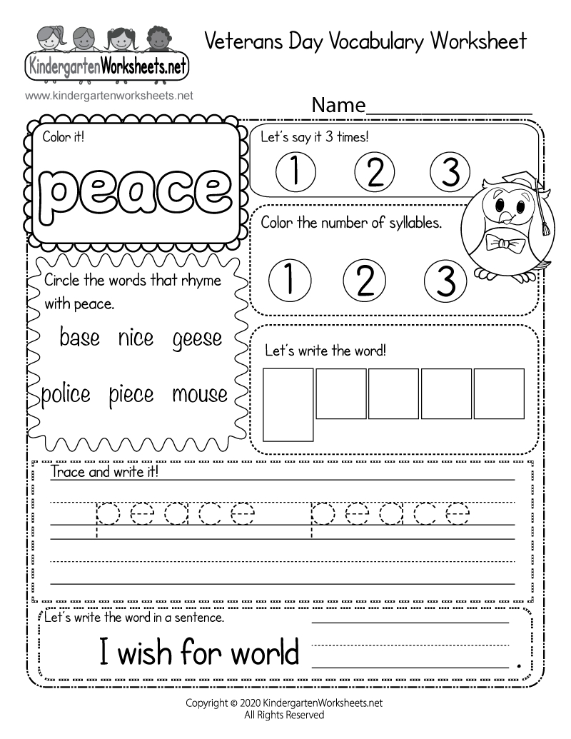 Veterans Day Vocabulary Worksheet - Free Printable, Digital, &amp;amp; Pdf in Printable Veterans Day Worksheets