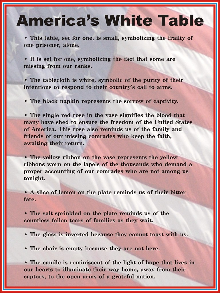 Veterans Day &amp;quot;White Table&amp;quot; Display Description Sign | Flickr regarding Veterans Day White Table Poem