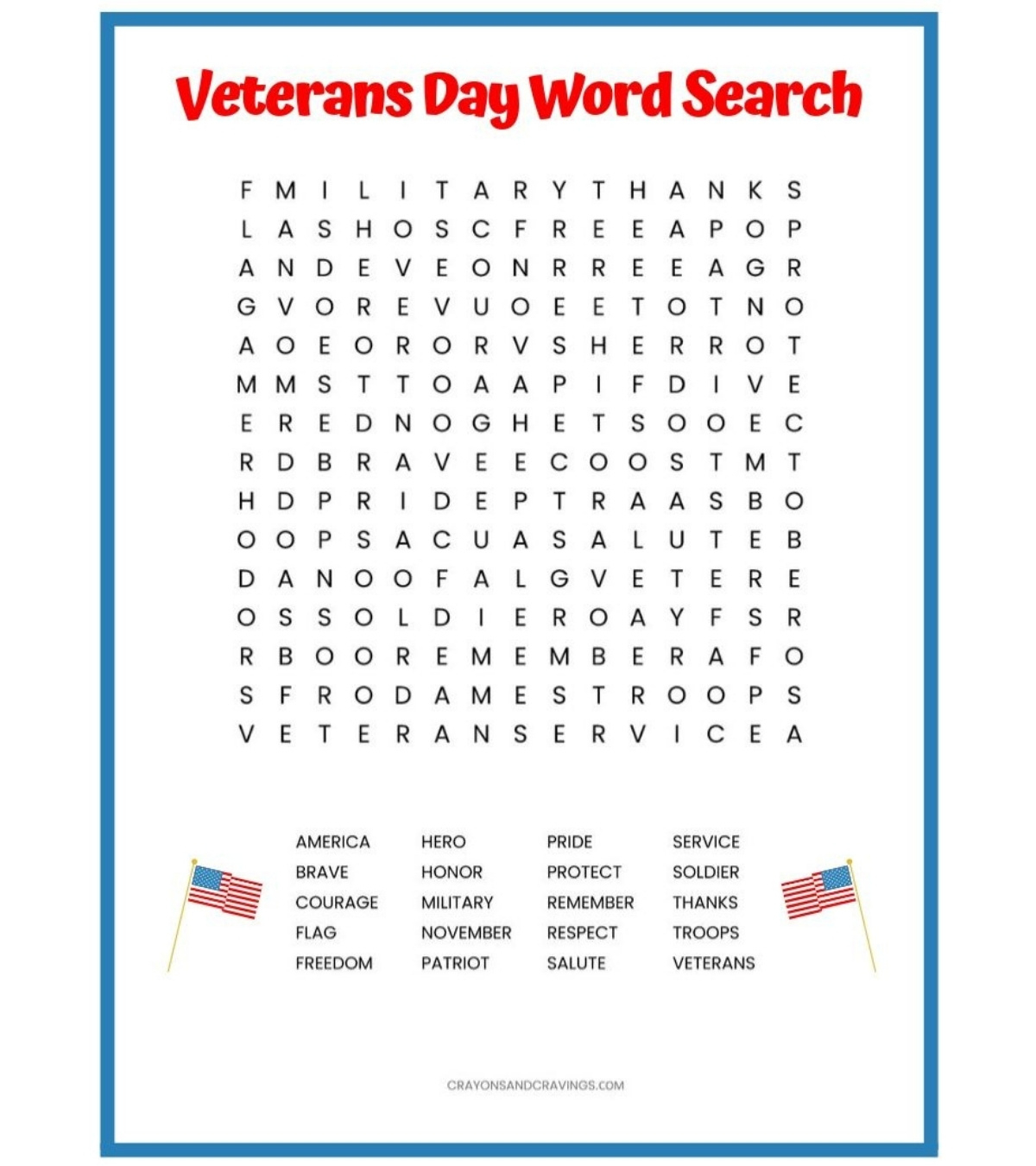 Veterans Day Word Search Free Printable Worksheet - Worksheets Library within Veterans Day Printables For Elementary Students