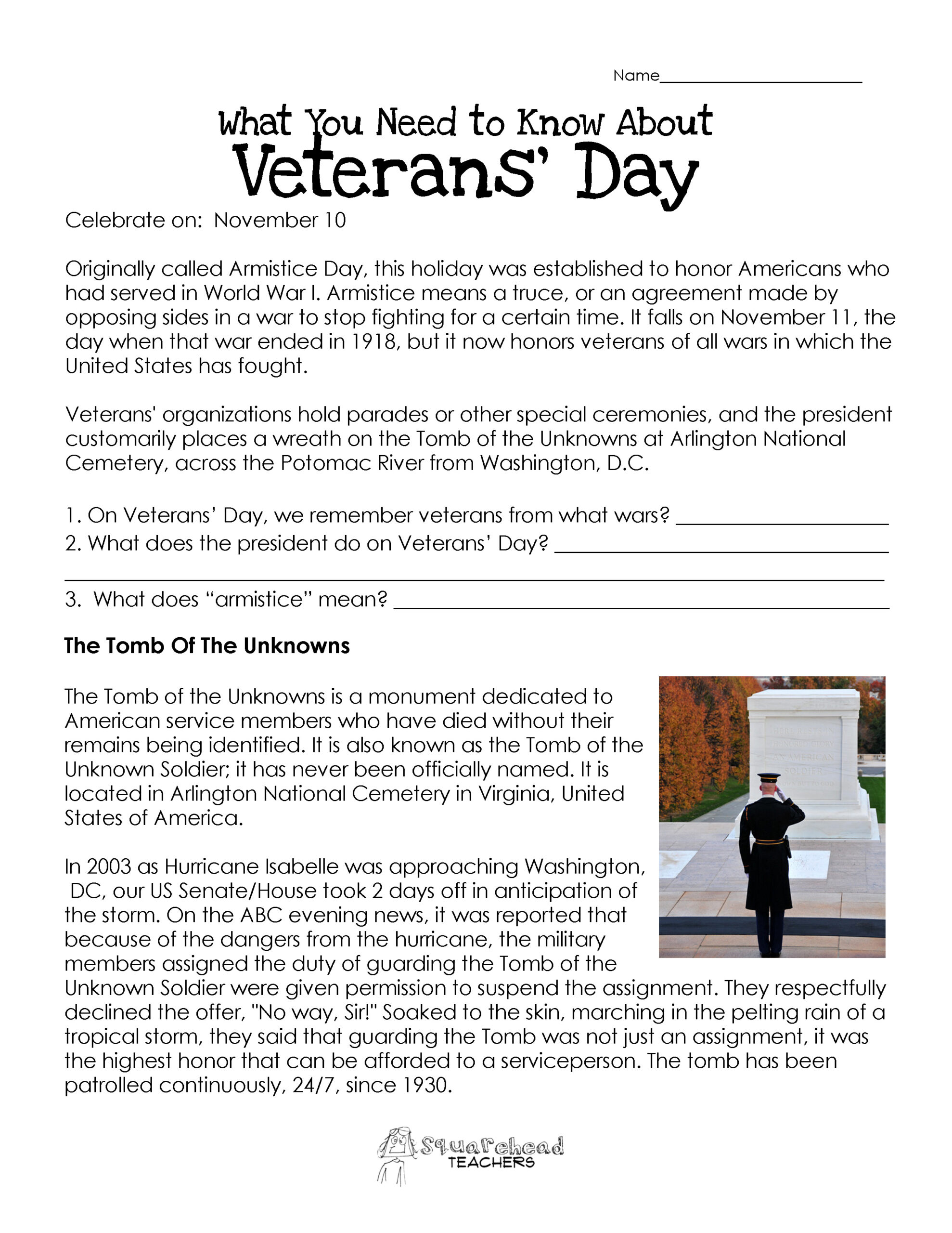 Veterans Day Worksheets - Worksheets Library within Free Printable Worksheets For Veterans Day