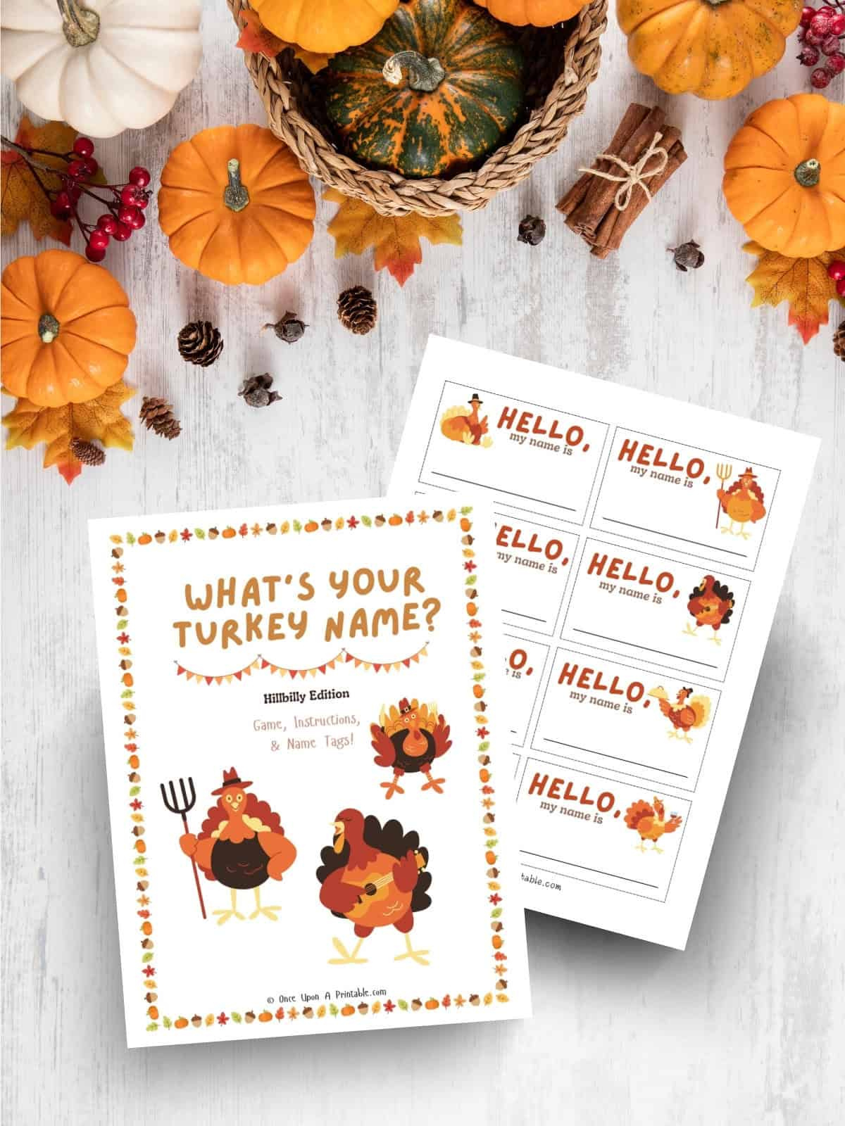 What&amp;#039;S Your Turkey Name?&amp;quot; Game Free Printable - Once Upon A Printable with What&amp;#039;S Your Turkey Name Free Printable