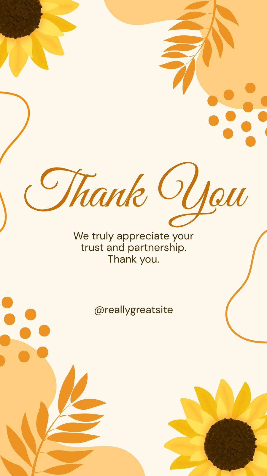 Yellow And Orange Playful Thank You Mobile Video in Free Online Thanksgiving Templates Menu Hgv