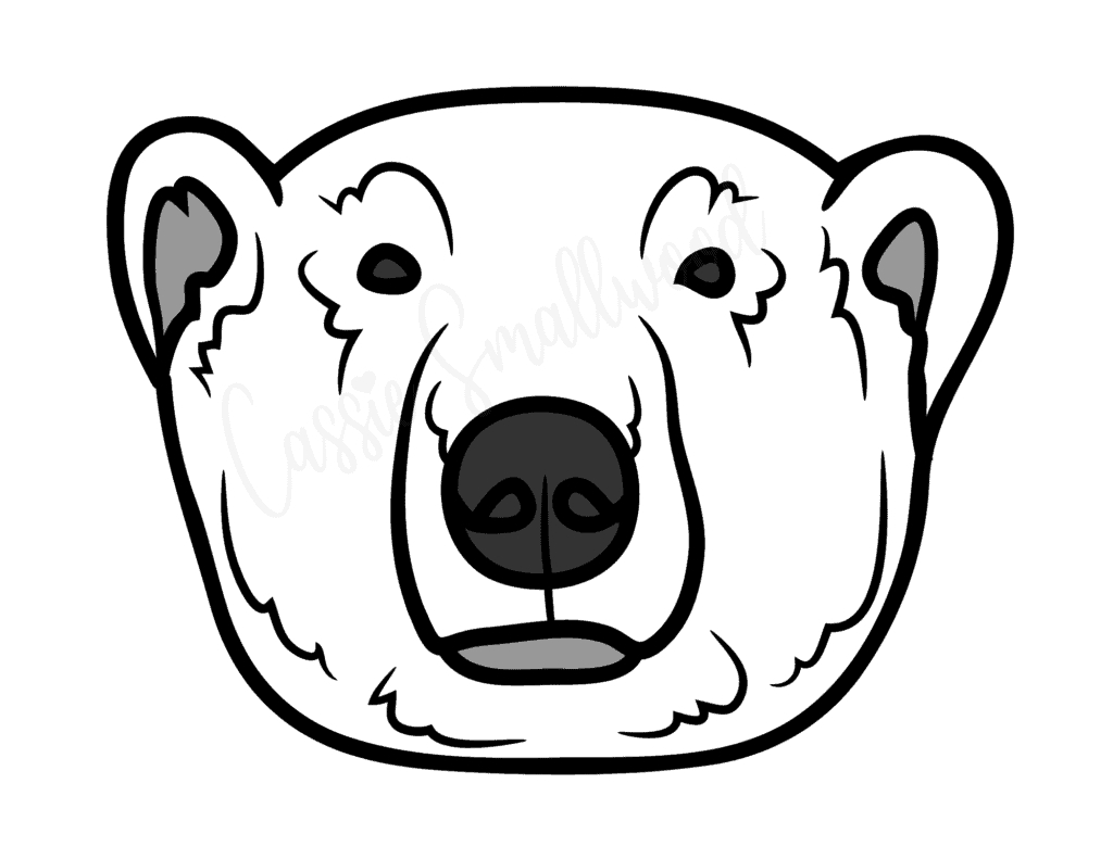 10 Cute Polar Bear Templates - Cassie Smallwood in Polar Bear Face Printable