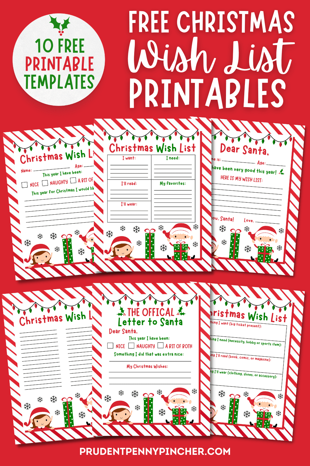 10 Free Christmas Wish List Printables For Kids - Prudent Penny intended for What I Want For Christmas List Printable