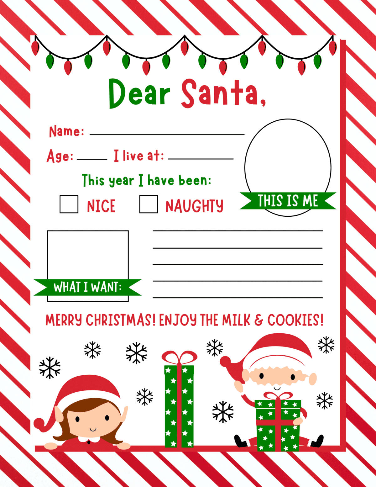 10 Free Printable Letters To Santa Templates - Prudent Penny Pincher with regard to Christmas Letter Stencils Printable