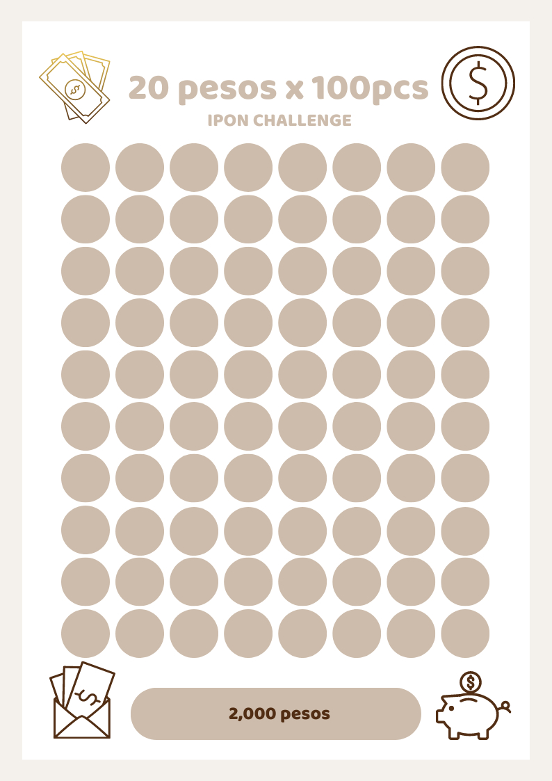 10 Ipon Challenge Ideas | Ipon Challenge Printable Philippines pertaining to Ipon Challenge Chart Printable