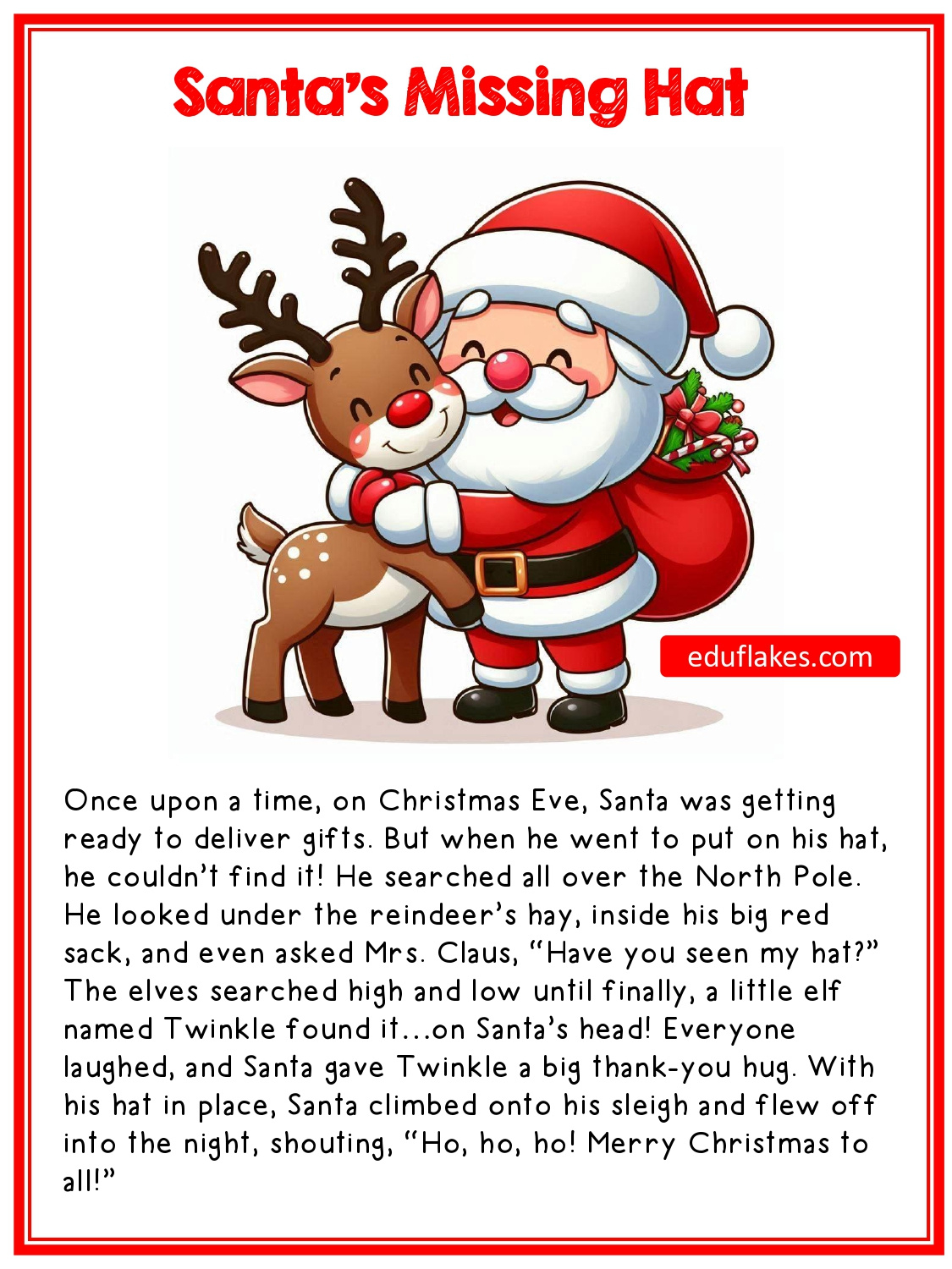 10 Kindergarten Christmas Bedtime Stories Free Pdf - Eduflakes in Christmas Story For Kindergarten Printable