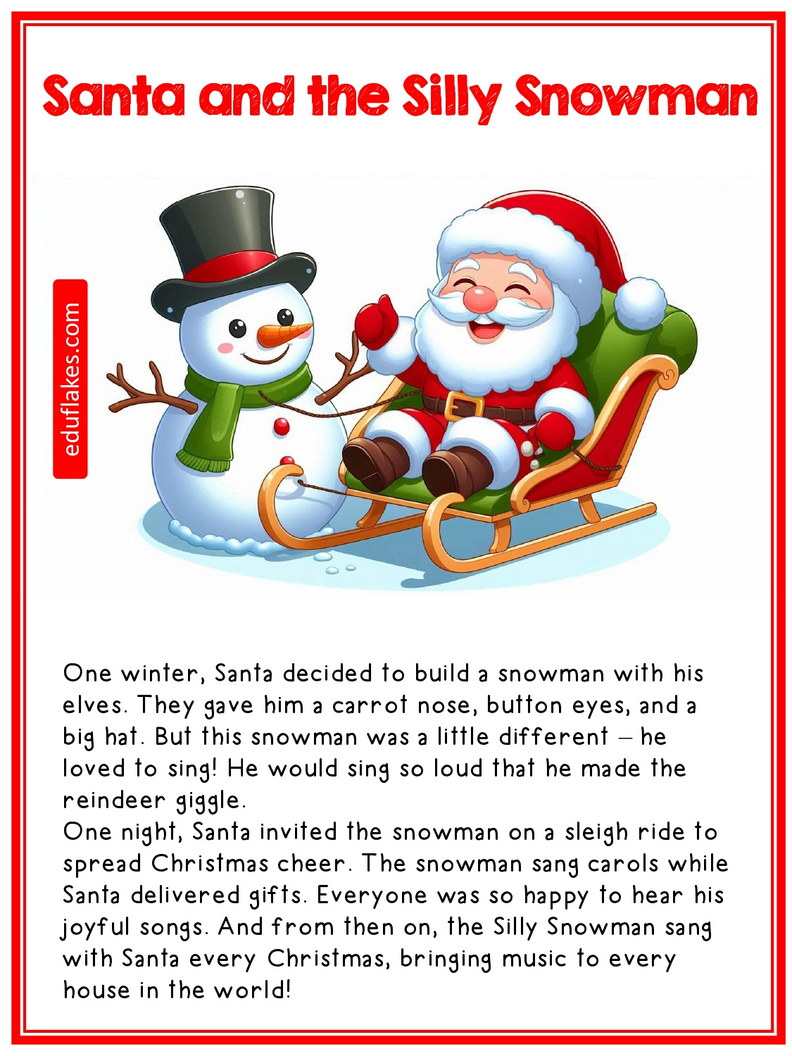 10 Kindergarten Christmas Bedtime Stories Free Pdf - Eduflakes inside Christmas Story For Kindergarten Printable
